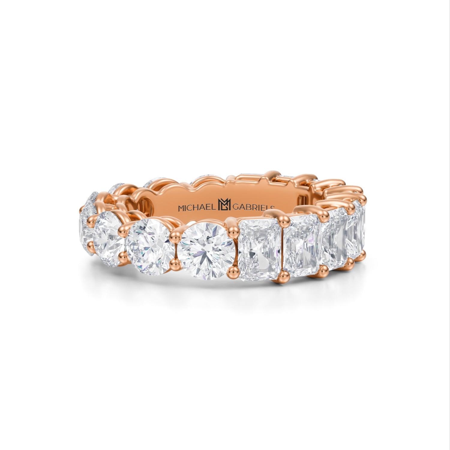 6 Carat Radiant And Round Eternity Ring - Michael Gabriels