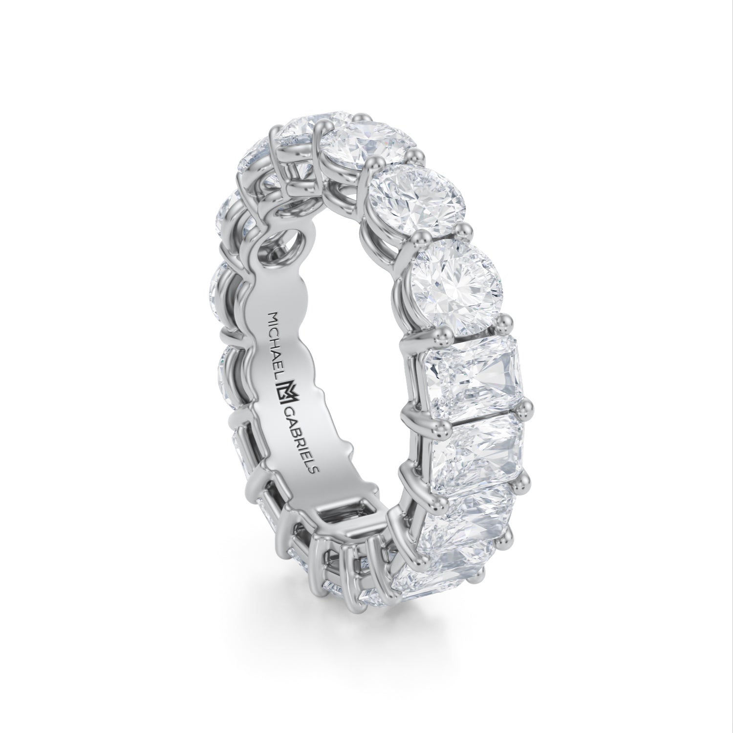 6 Carat Radiant And Round Eternity Ring - Michael Gabriels