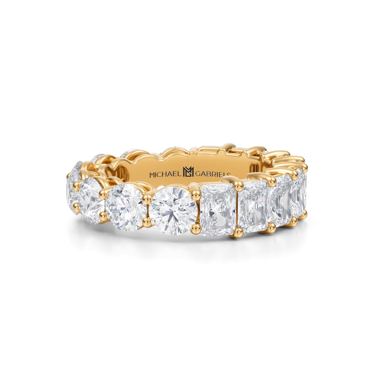 6 Carat Radiant And Round Eternity Ring - Michael Gabriels