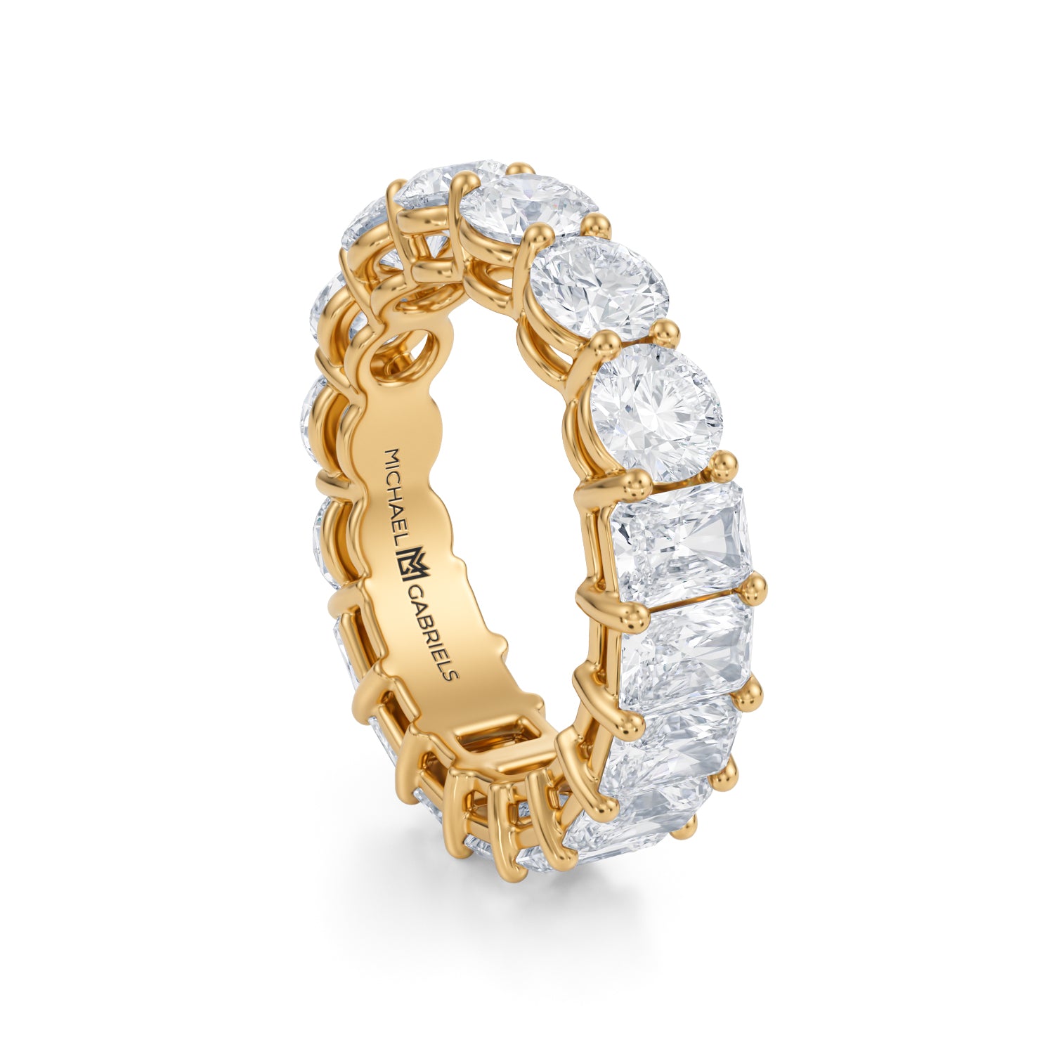 6 Carat Radiant And Round Eternity Ring - Michael Gabriels