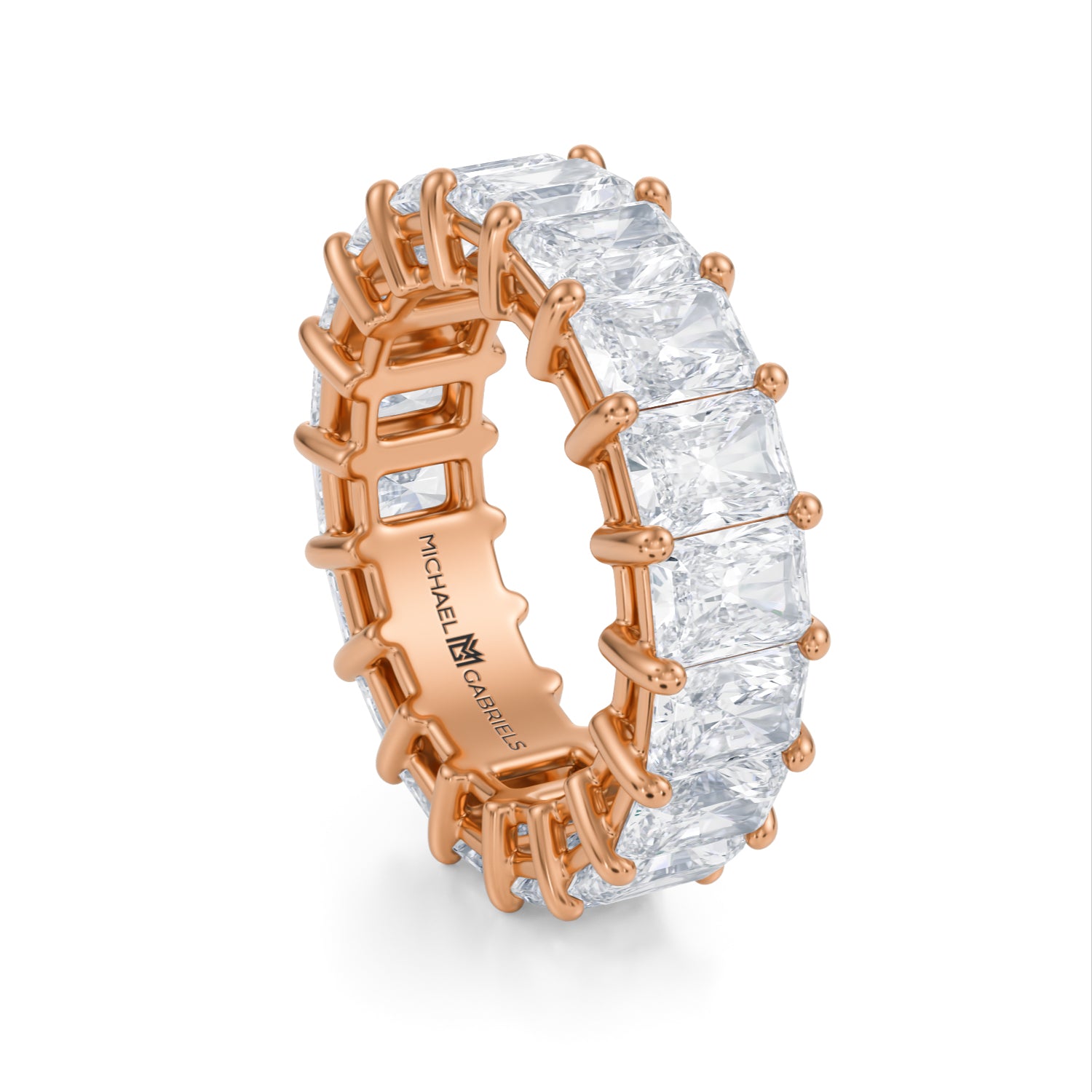 6 Carat Radiant Lab Grown Diamond Basket Eternity Band - Michael Gabriels