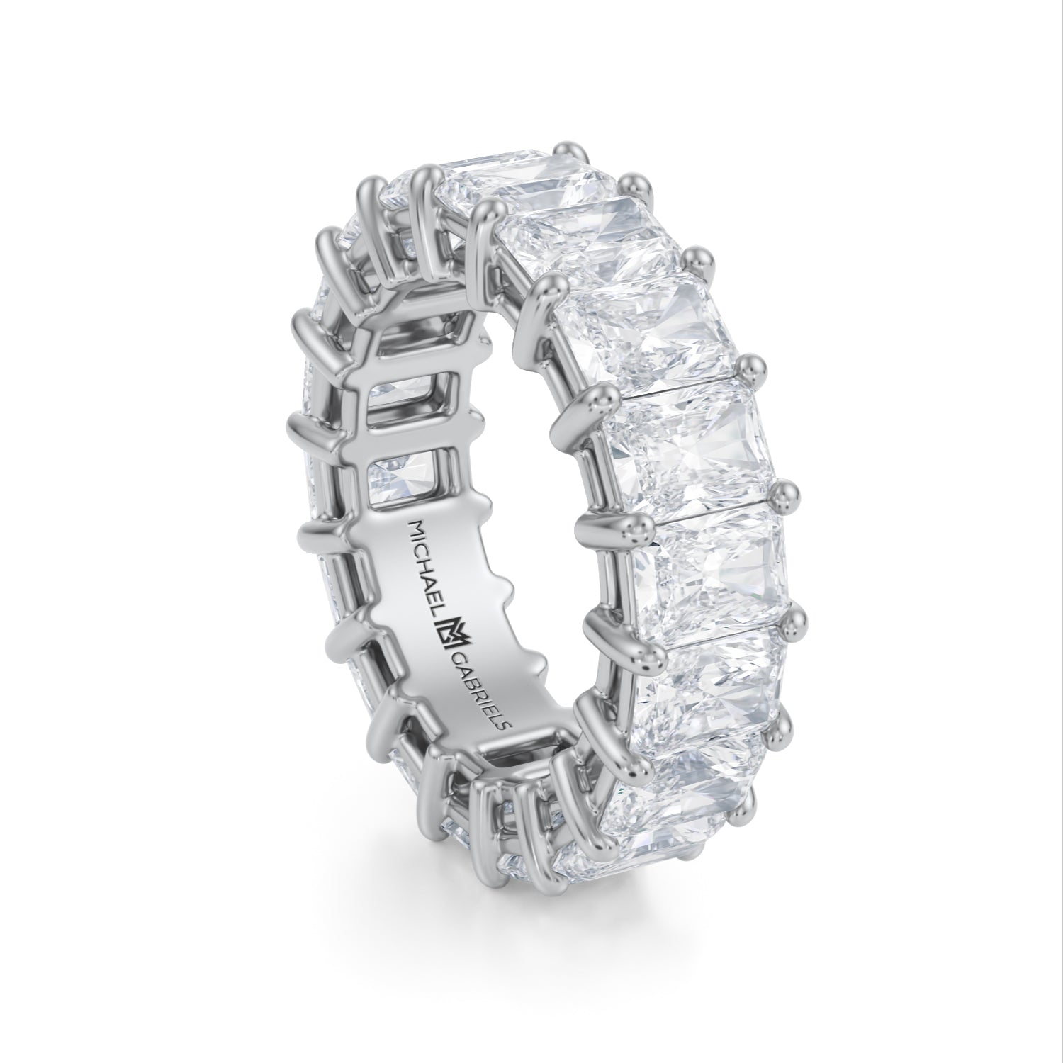 6 Carat Radiant Lab Grown Diamond Basket Eternity Band - Michael Gabriels