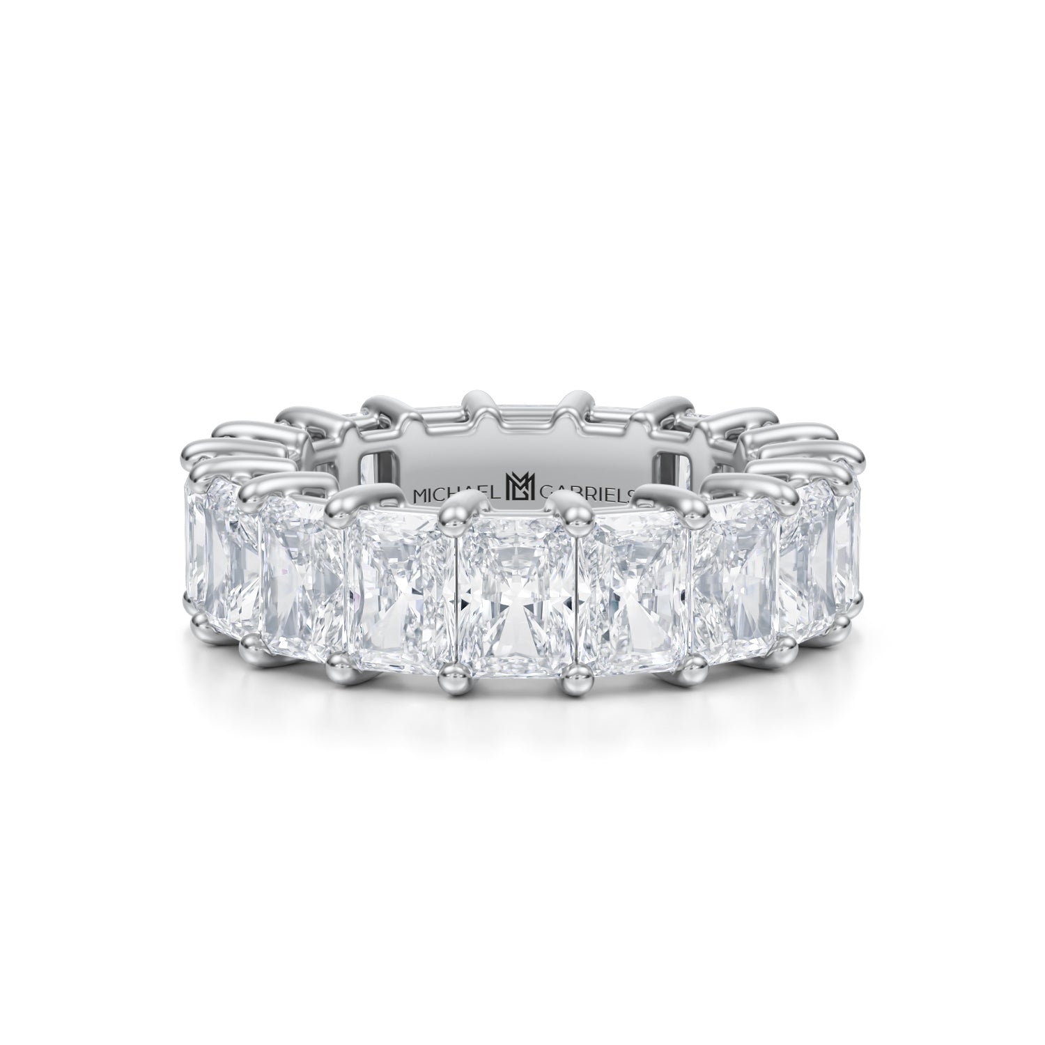 6 Carat Radiant Lab Grown Diamond Basket Eternity Band - Michael Gabriels