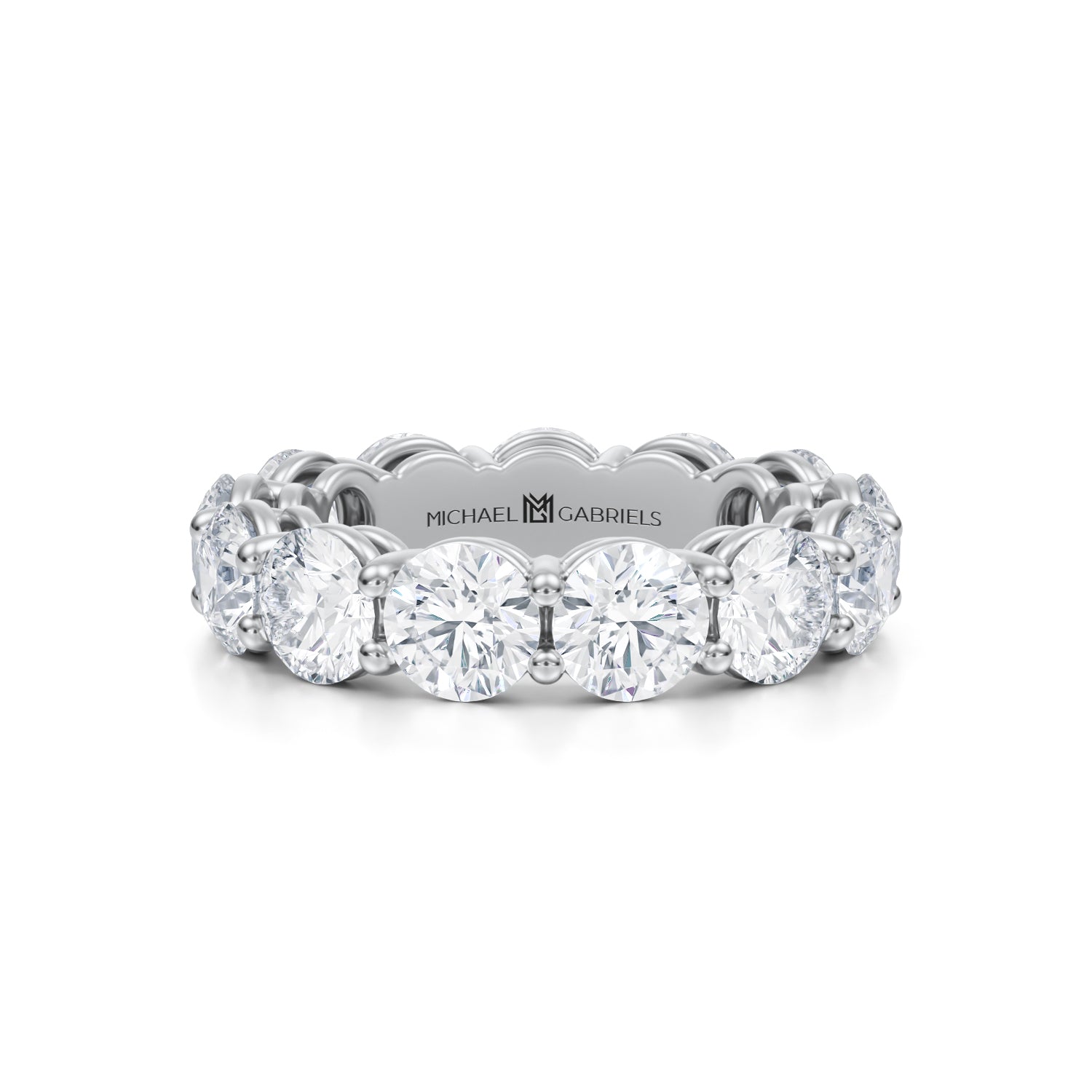 6 Carat Round Lab Grown Diamond Basket Eternity Band - Michael Gabriels