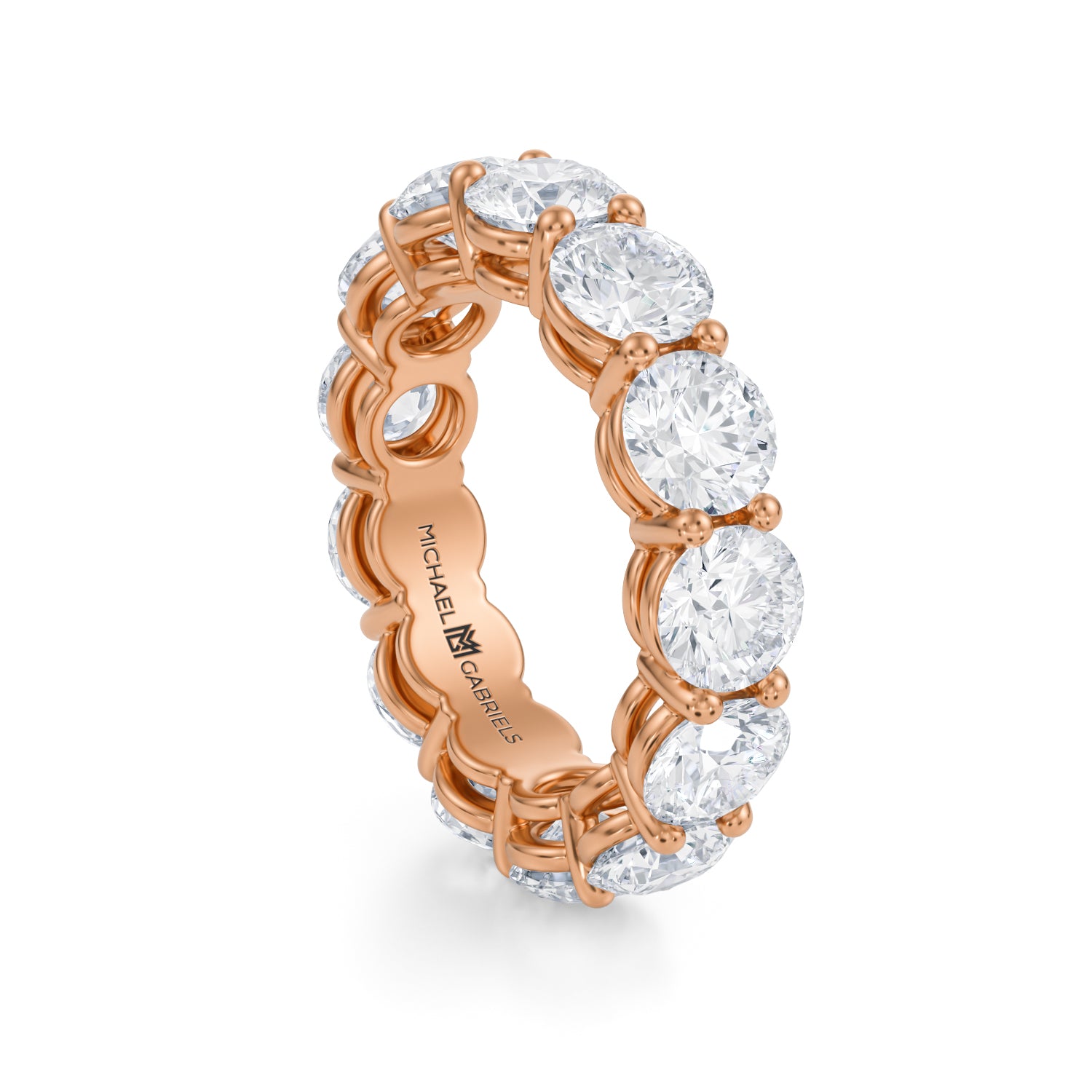 6 Carat Round Lab Grown Diamond Basket Eternity Band - Michael Gabriels