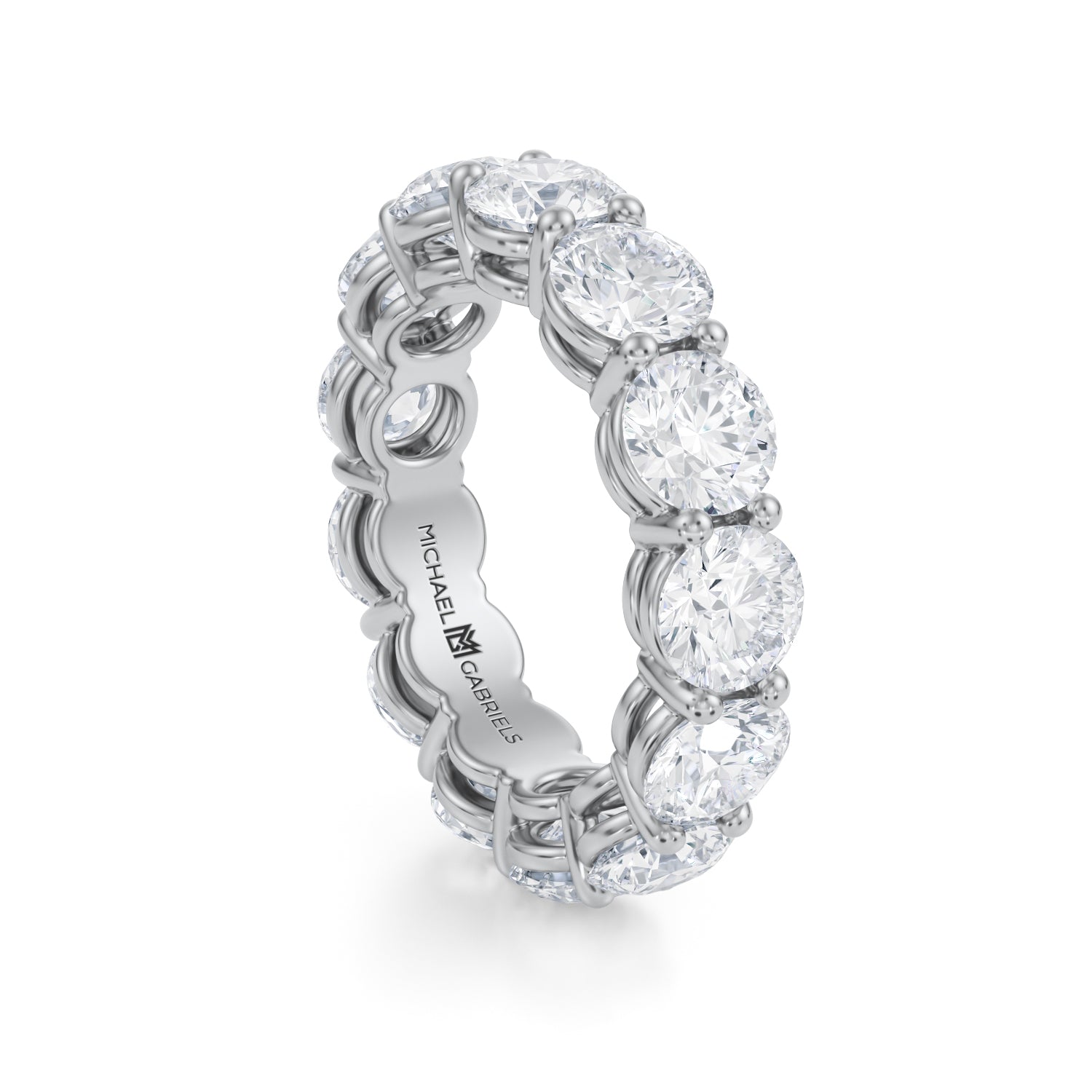 6 Carat Round Lab Grown Diamond Basket Eternity Band - Michael Gabriels