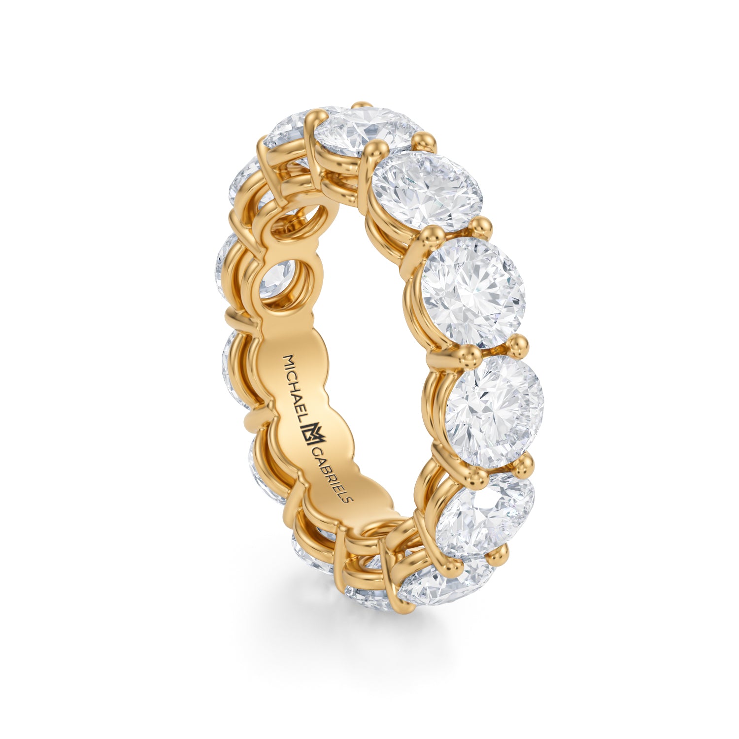 6 Carat Round Lab Grown Diamond Basket Eternity Band - Michael Gabriels