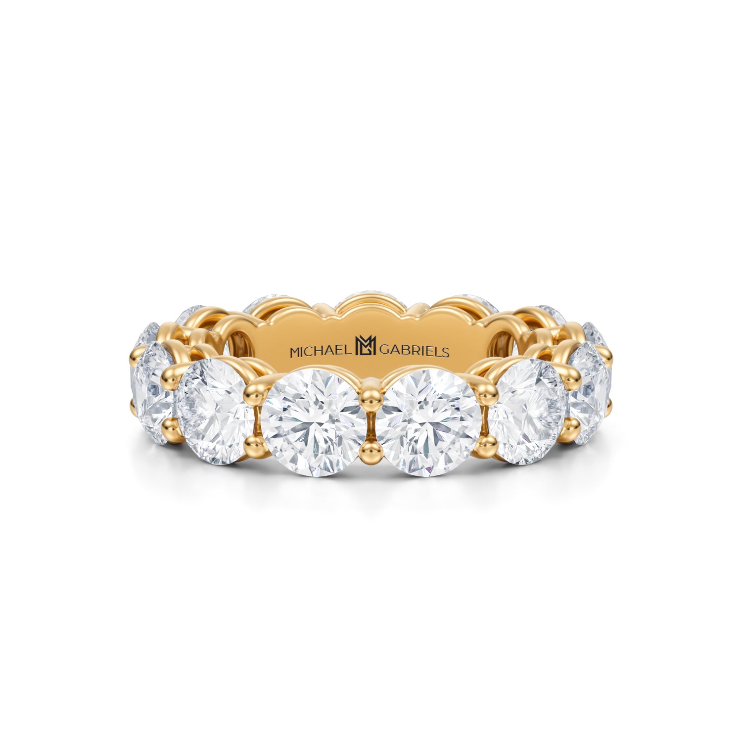 6 Carat Round Lab Grown Diamond Basket Eternity Band - Michael Gabriels