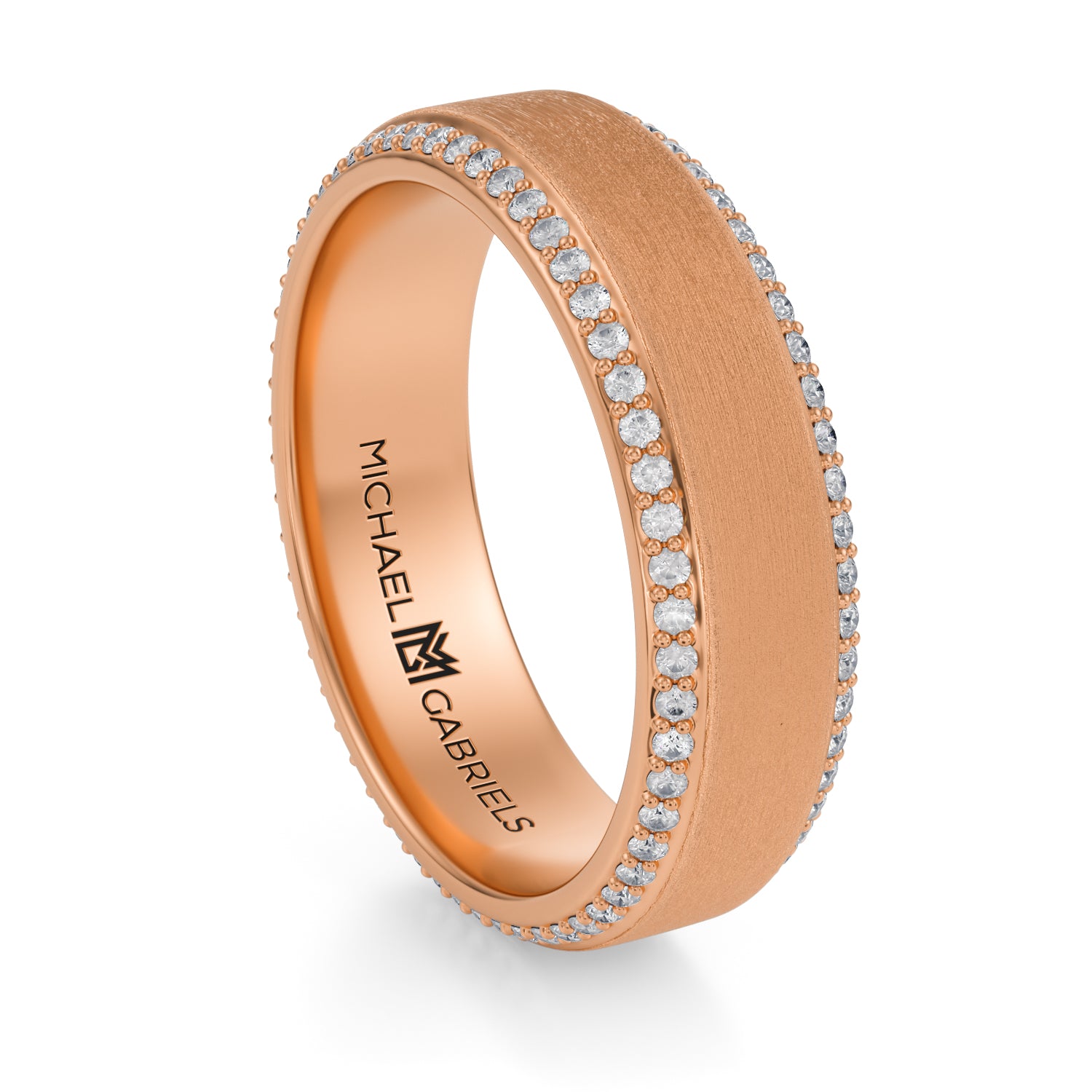 6mm Beveled Matte Lab Diamond Band -1/2 Ct - Michael Gabriels