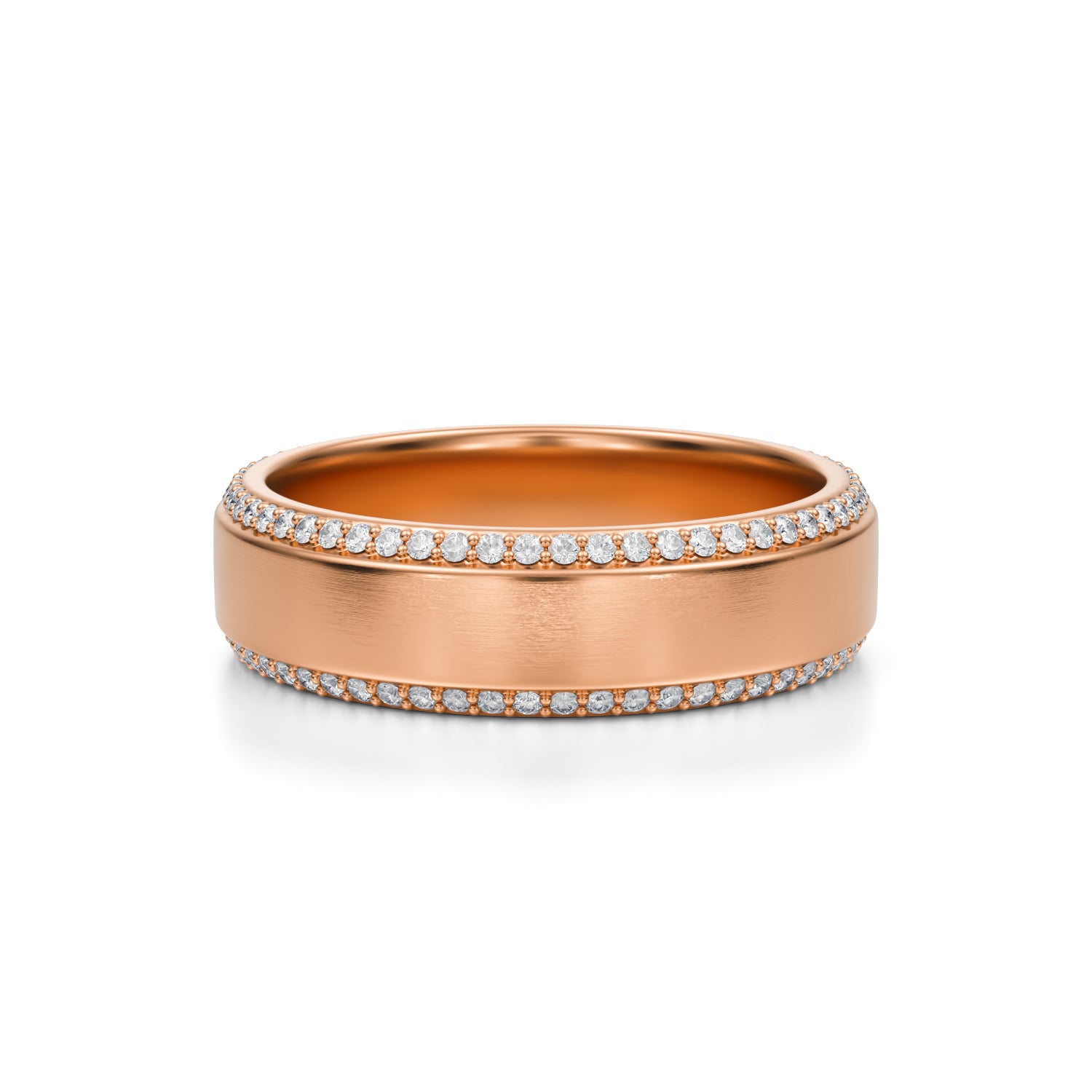 6mm Beveled Matte Lab Diamond Band -1/2 Ct - Michael Gabriels