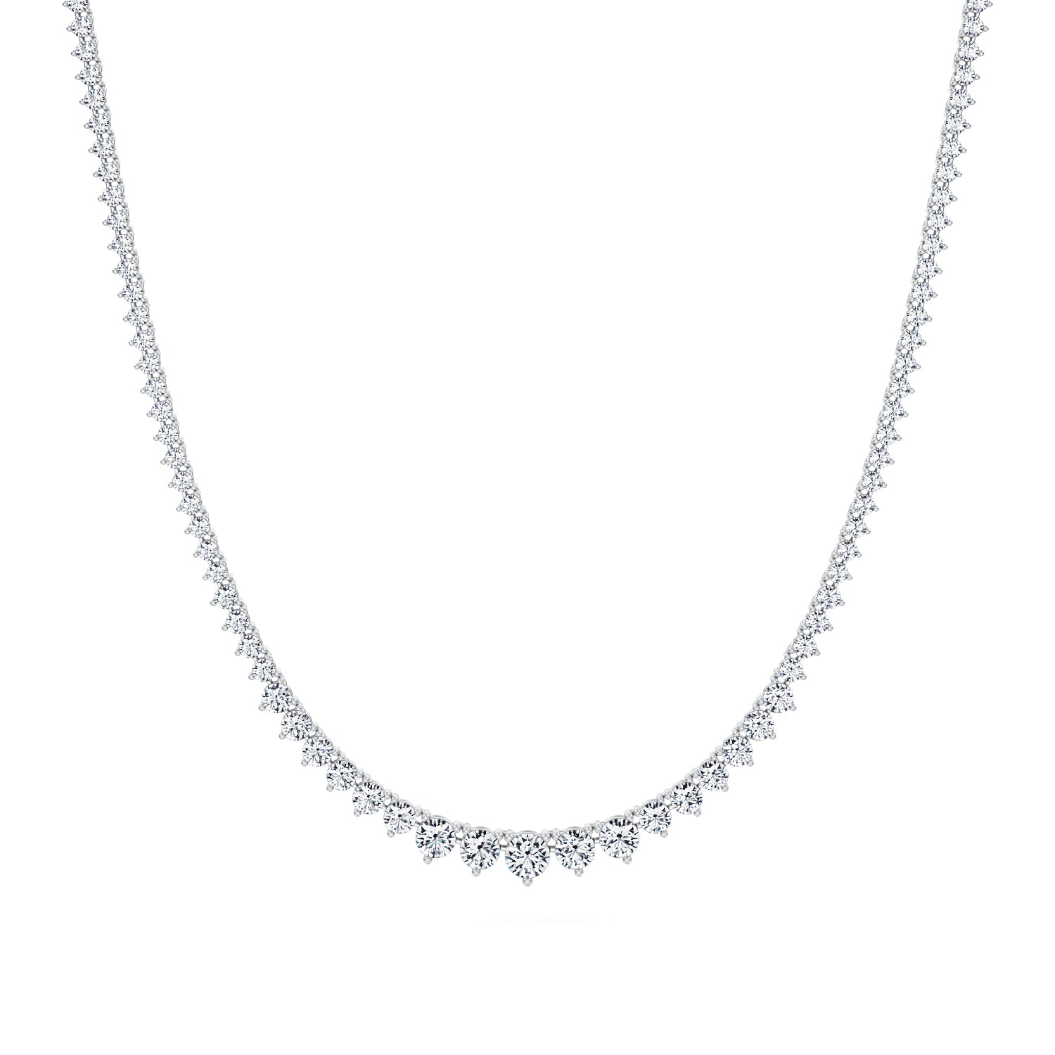7 1/2 Carat Lab Grown Diamond Graduated Tennis Necklace - Michael Gabriels