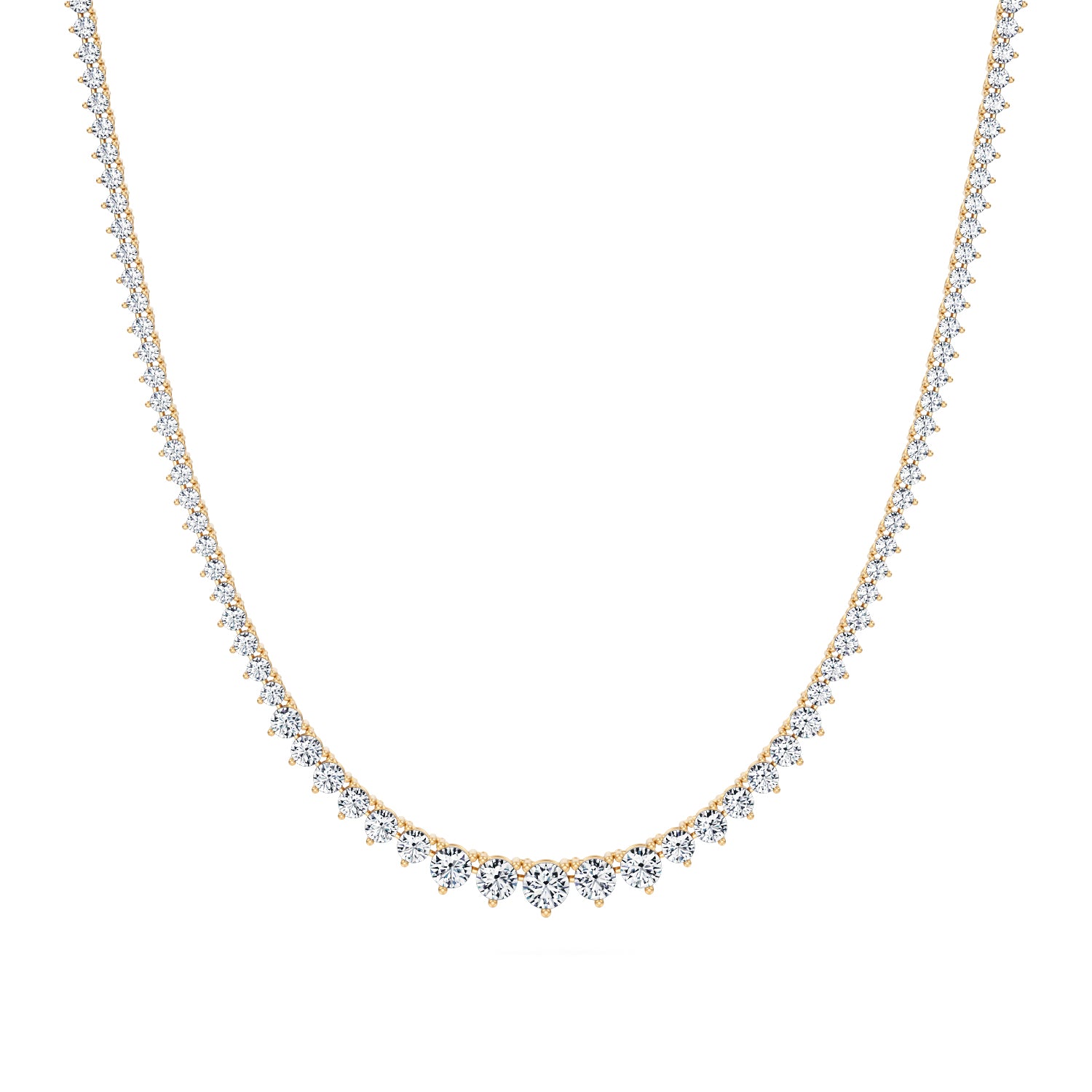 7 1/2 Carat Lab Grown Diamond Graduated Tennis Necklace - Michael Gabriels