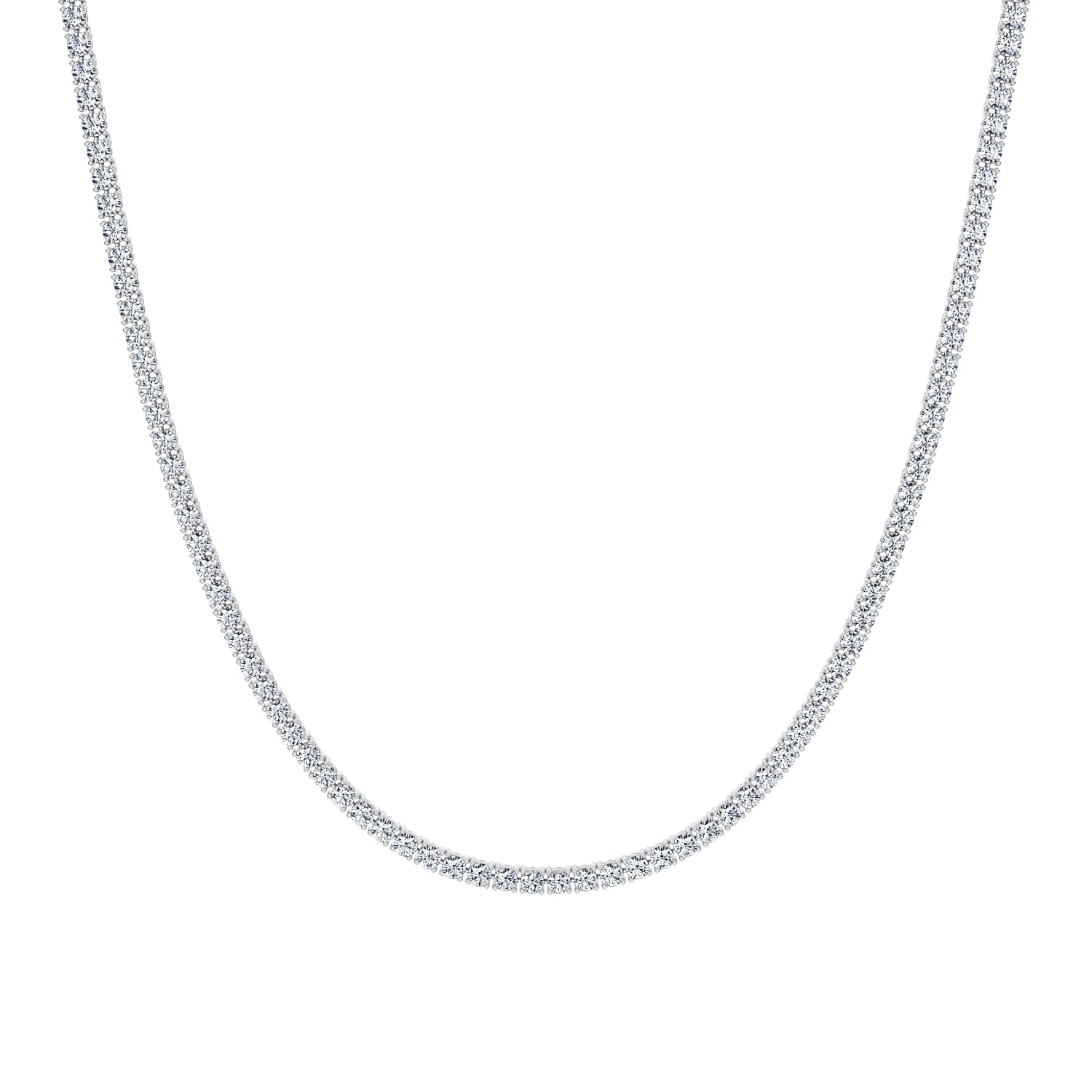 7 Carat Round Lab Grown Diamond Tennis Necklace - Michael Gabriels