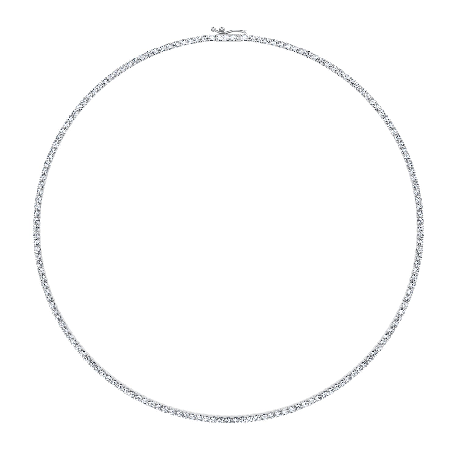 7 Carat Round Lab Grown Diamond Tennis Necklace - Michael Gabriels