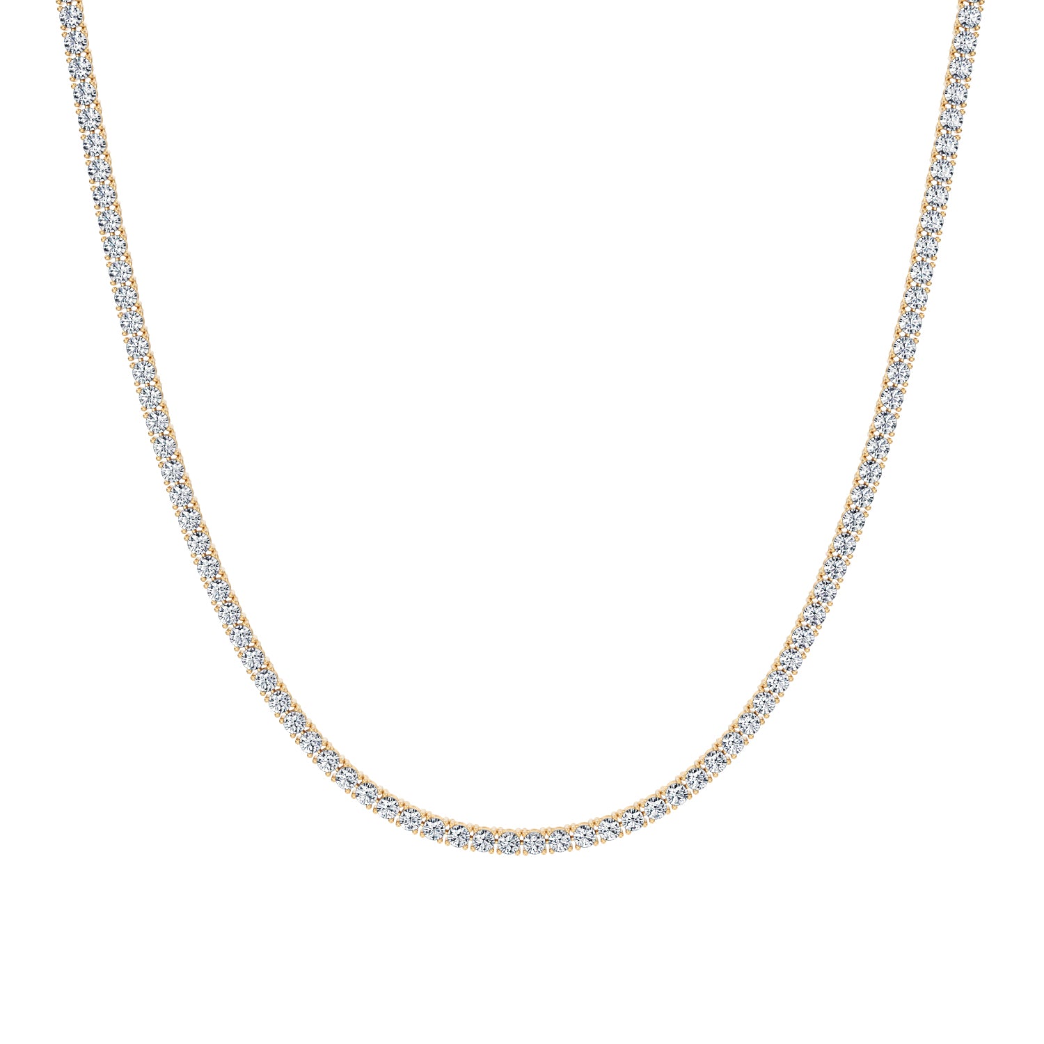 7 Carat Round Lab Grown Diamond Tennis Necklace - Michael Gabriels