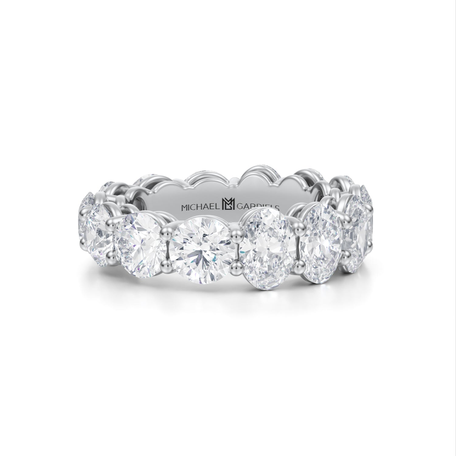 8 Carat Oval And Round Eternity Ring - Michael Gabriels