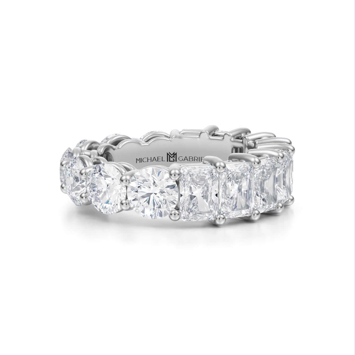 8 Carat Radiant And Round Eternity Ring - Michael Gabriels