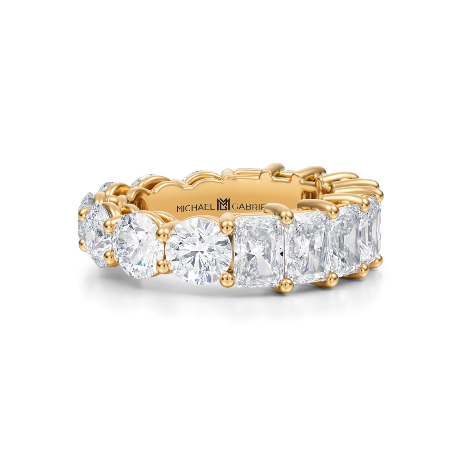 8 Carat Radiant And Round Eternity Ring - Michael Gabriels