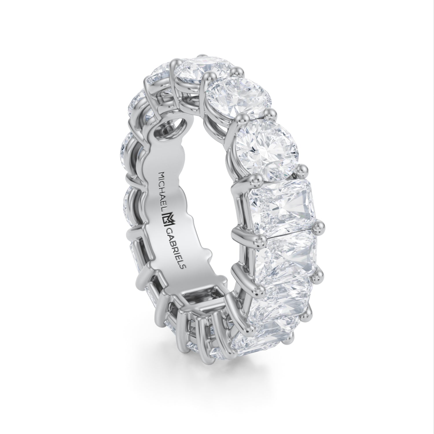 8 Carat Radiant And Round Eternity Ring - Michael Gabriels
