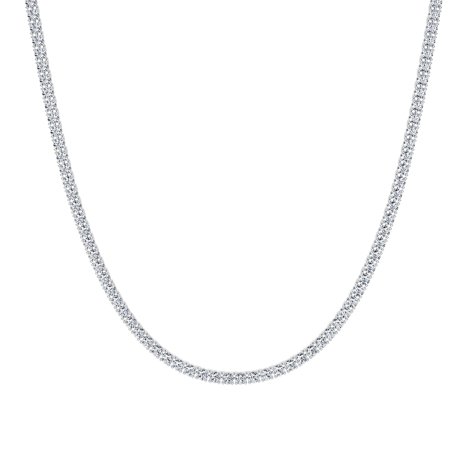 9 Carat Round Lab Grown Diamond Tennis Necklace - Michael Gabriels