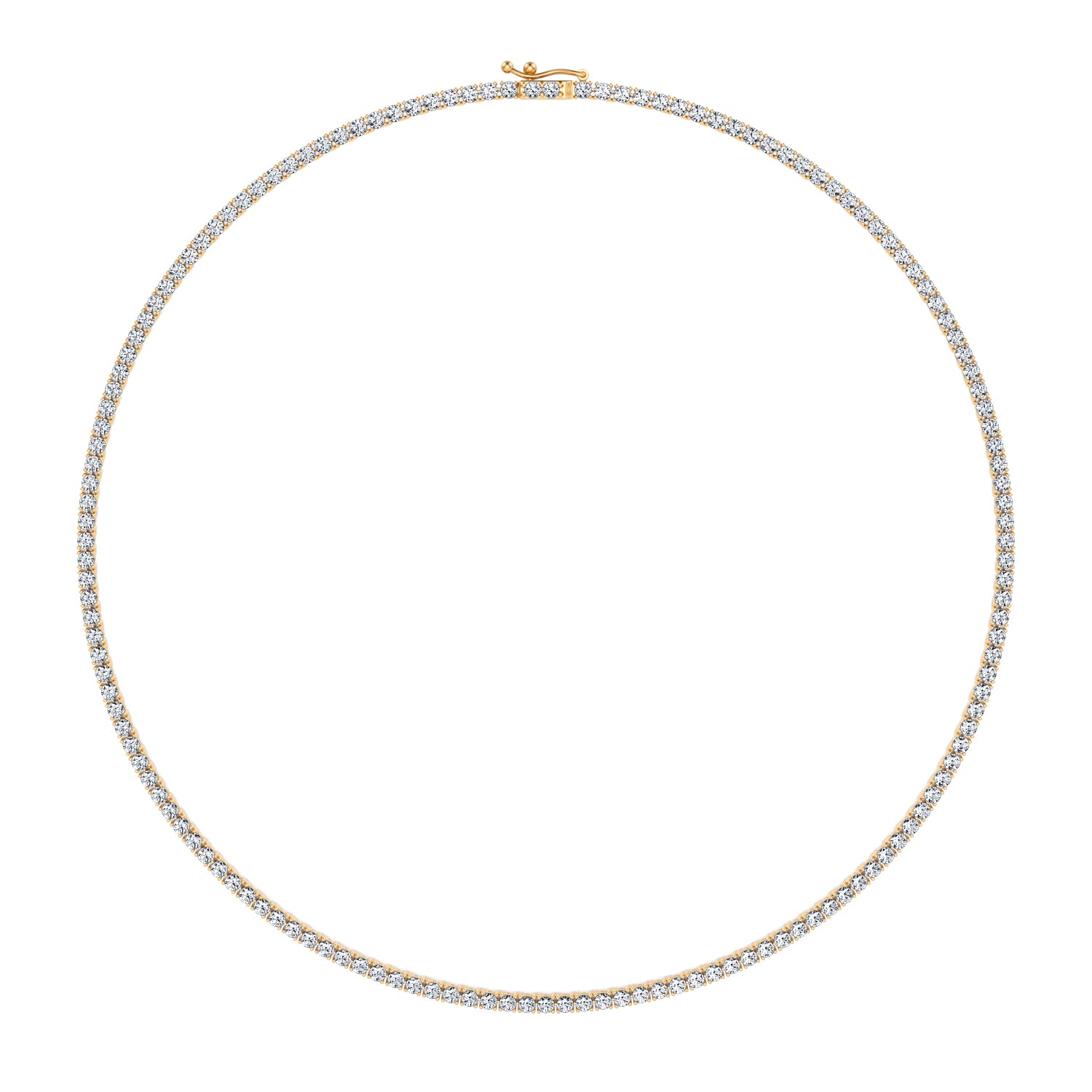 9 Carat Round Lab Grown Diamond Tennis Necklace - Michael Gabriels
