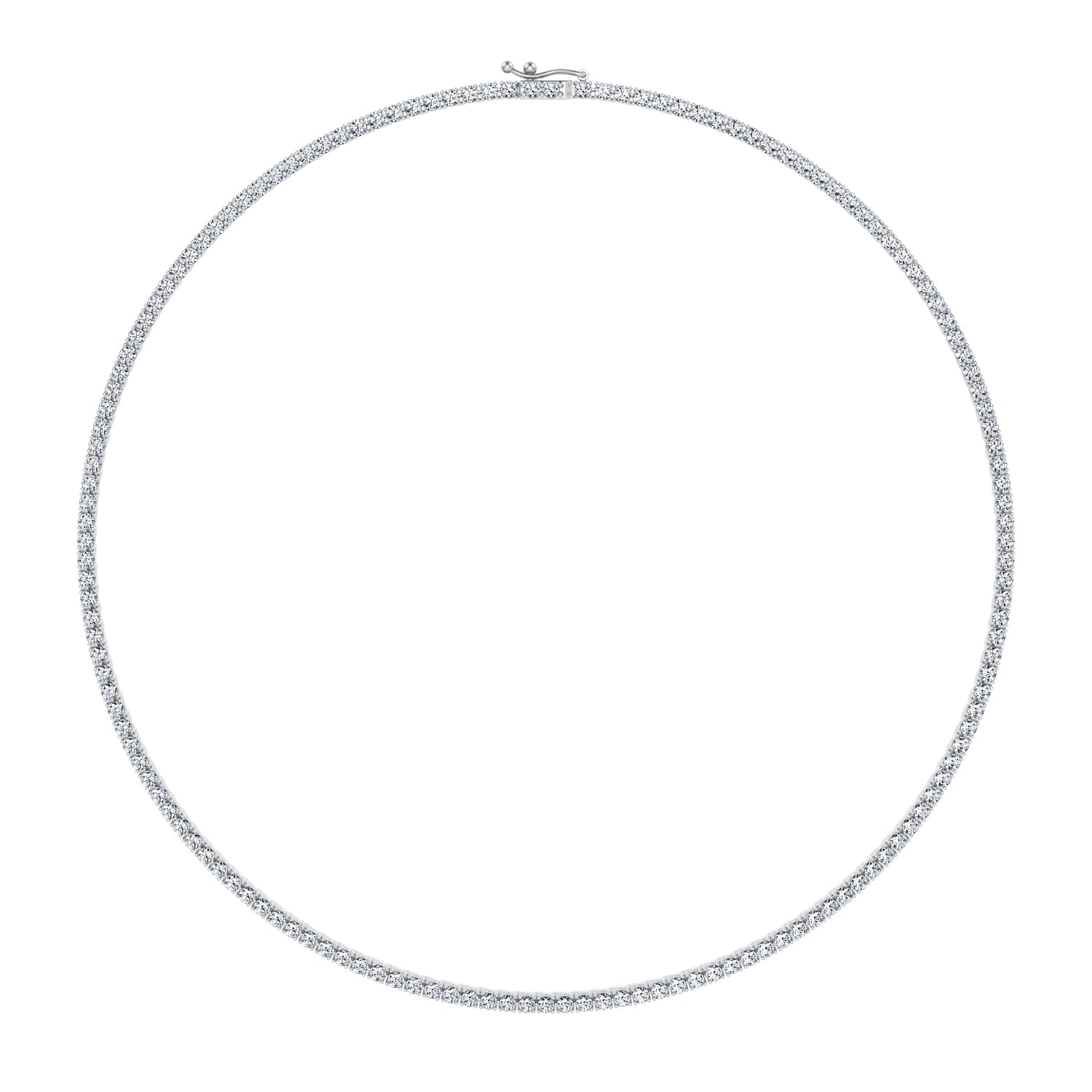 9 Carat Round Lab Grown Diamond Tennis Necklace - Michael Gabriels