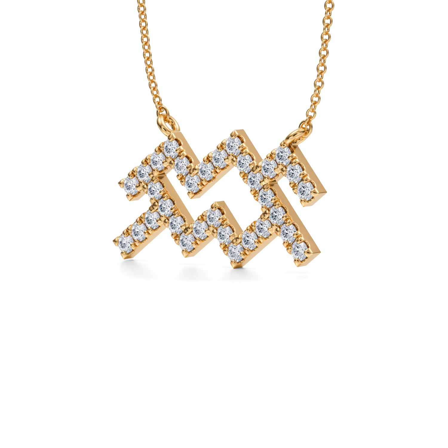 Aquarius Zodiac Necklace (1 Carat) - Michael Gabriels