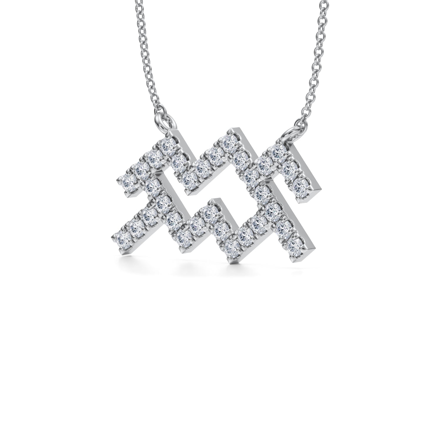 Aquarius Zodiac Necklace (1 Carat) - Michael Gabriels