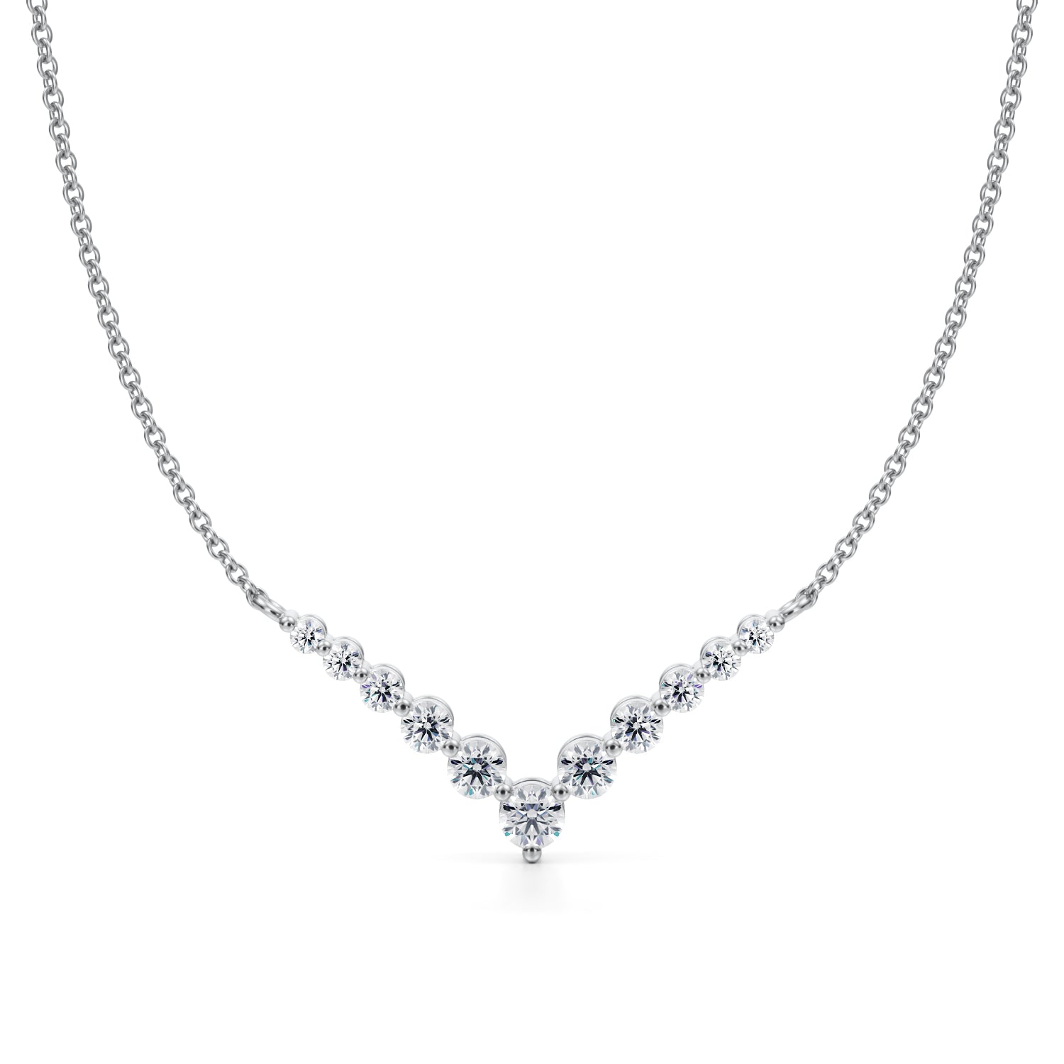 Chevron Lab Grown Diamond Necklace - Michael Gabriels