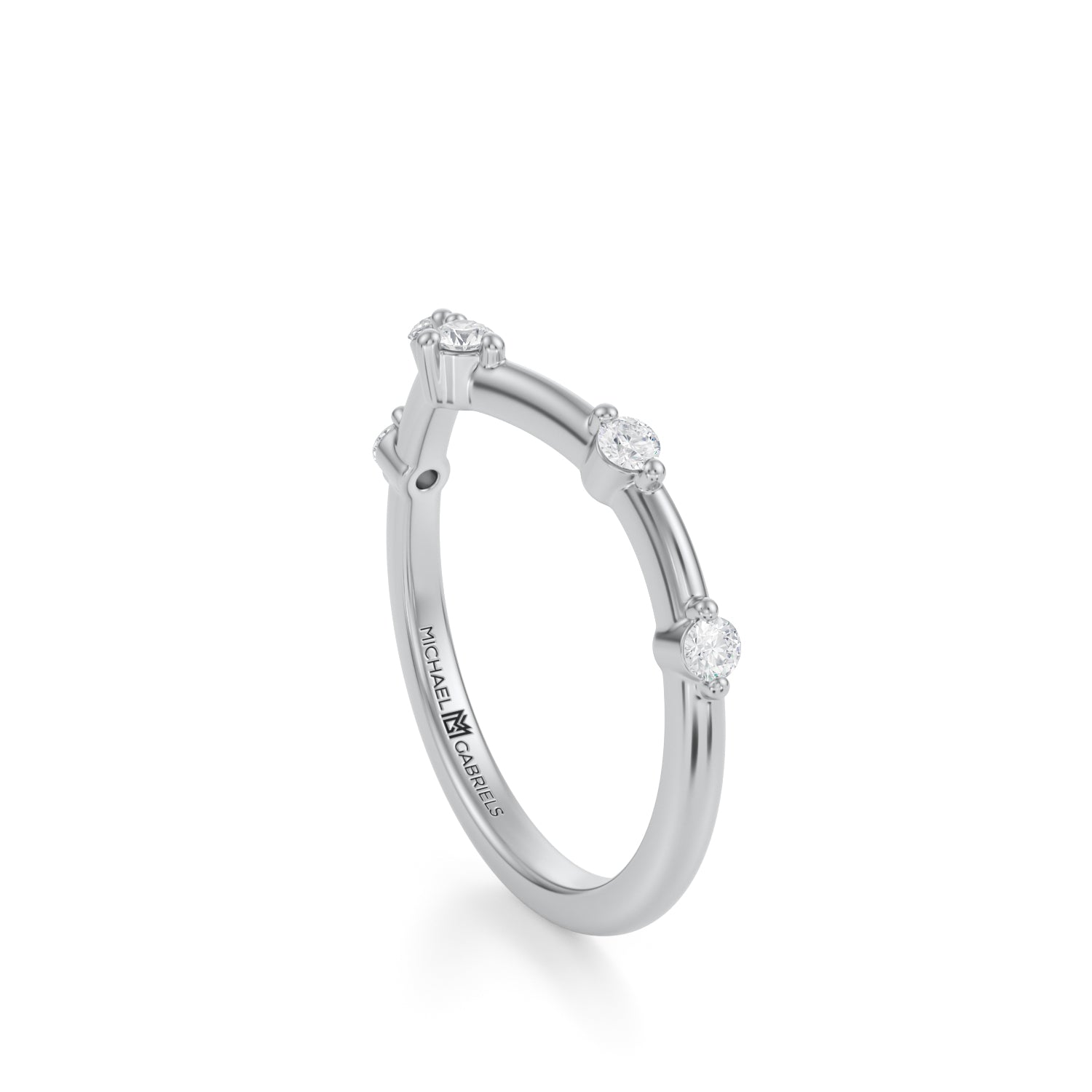 Curved Distance Wedding Band - Michael Gabriels