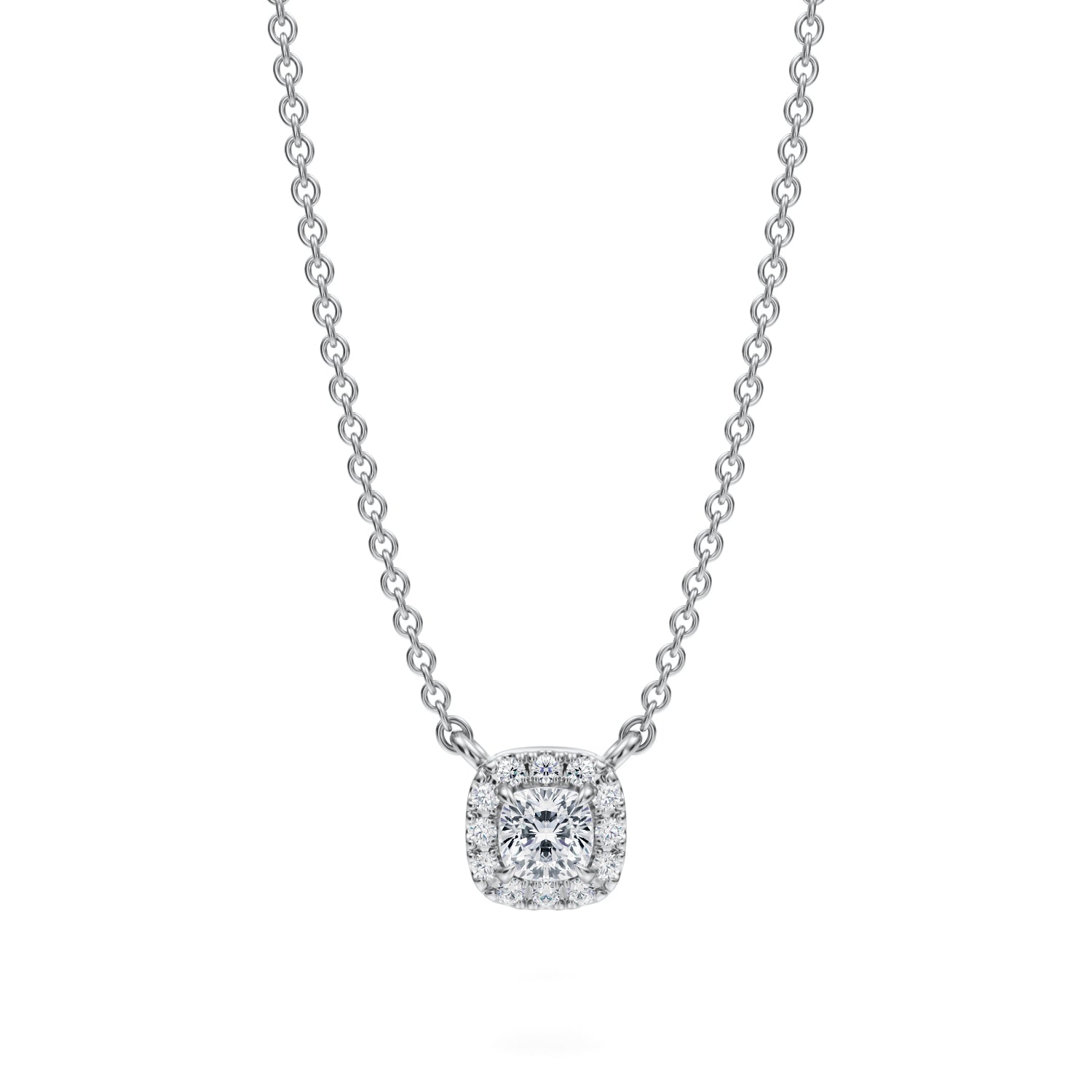 Cushion Classic Halo Pendant - Michael Gabriels