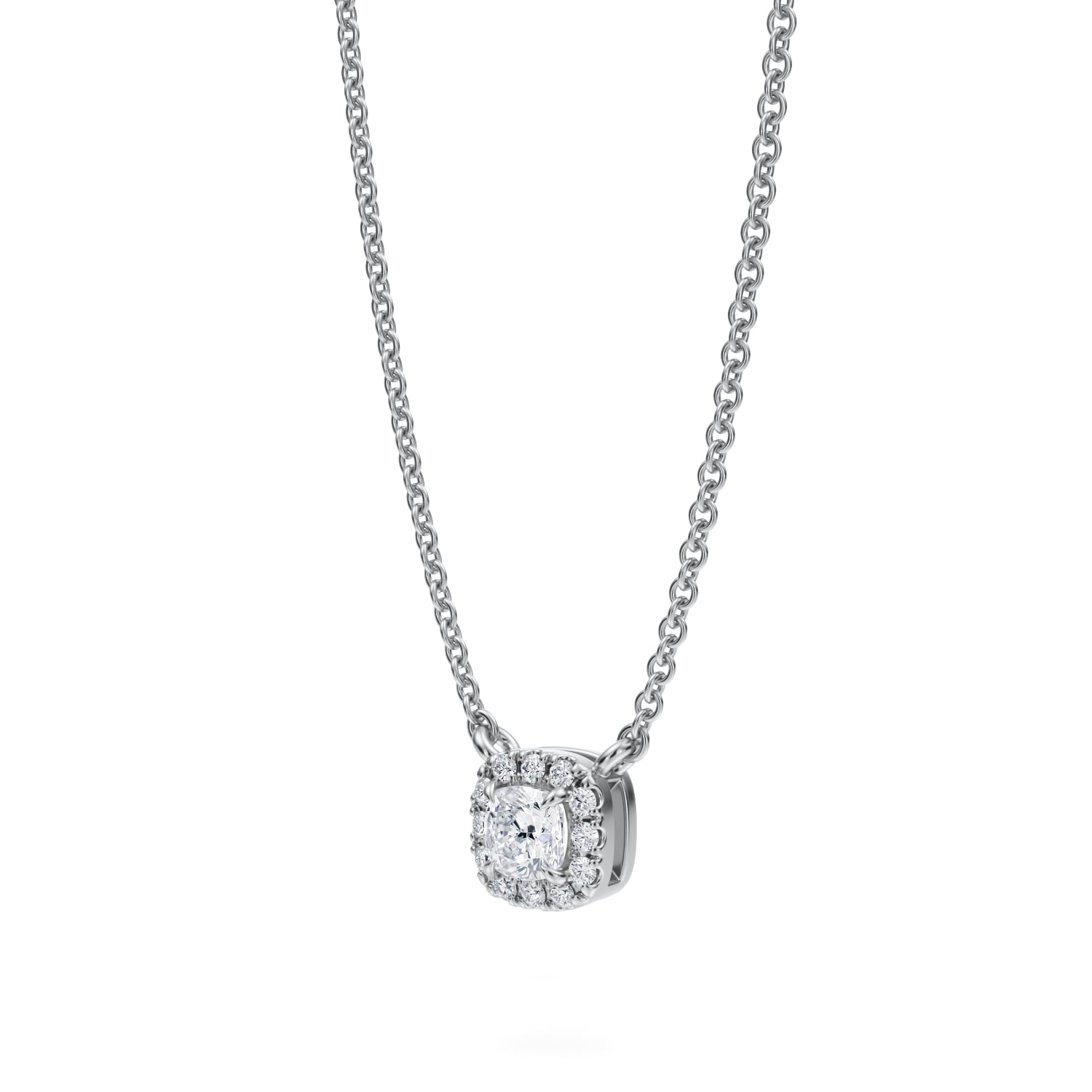 Cushion Classic Halo Pendant - Michael Gabriels
