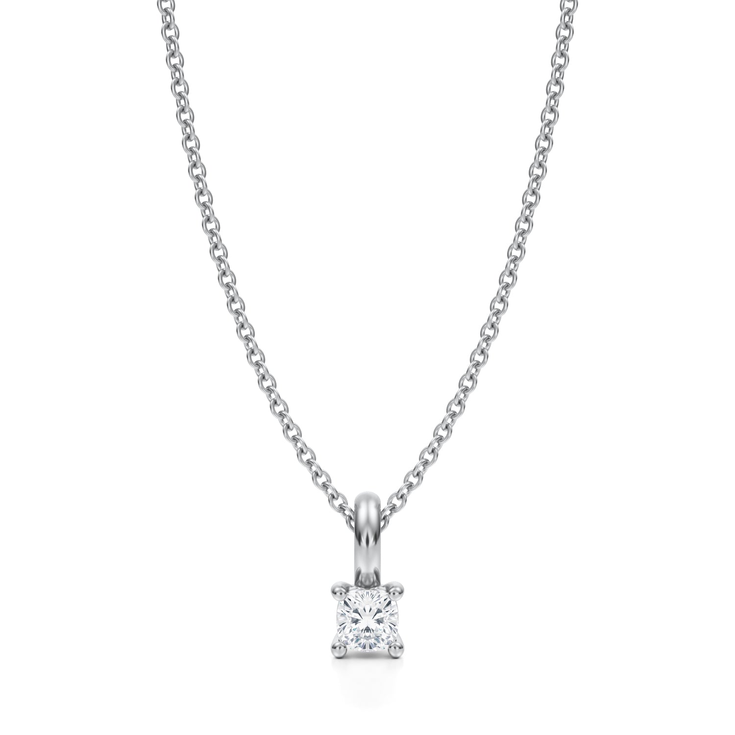 Cushion Lab Grown Diamond Solitaire Pendant - Michael Gabriels