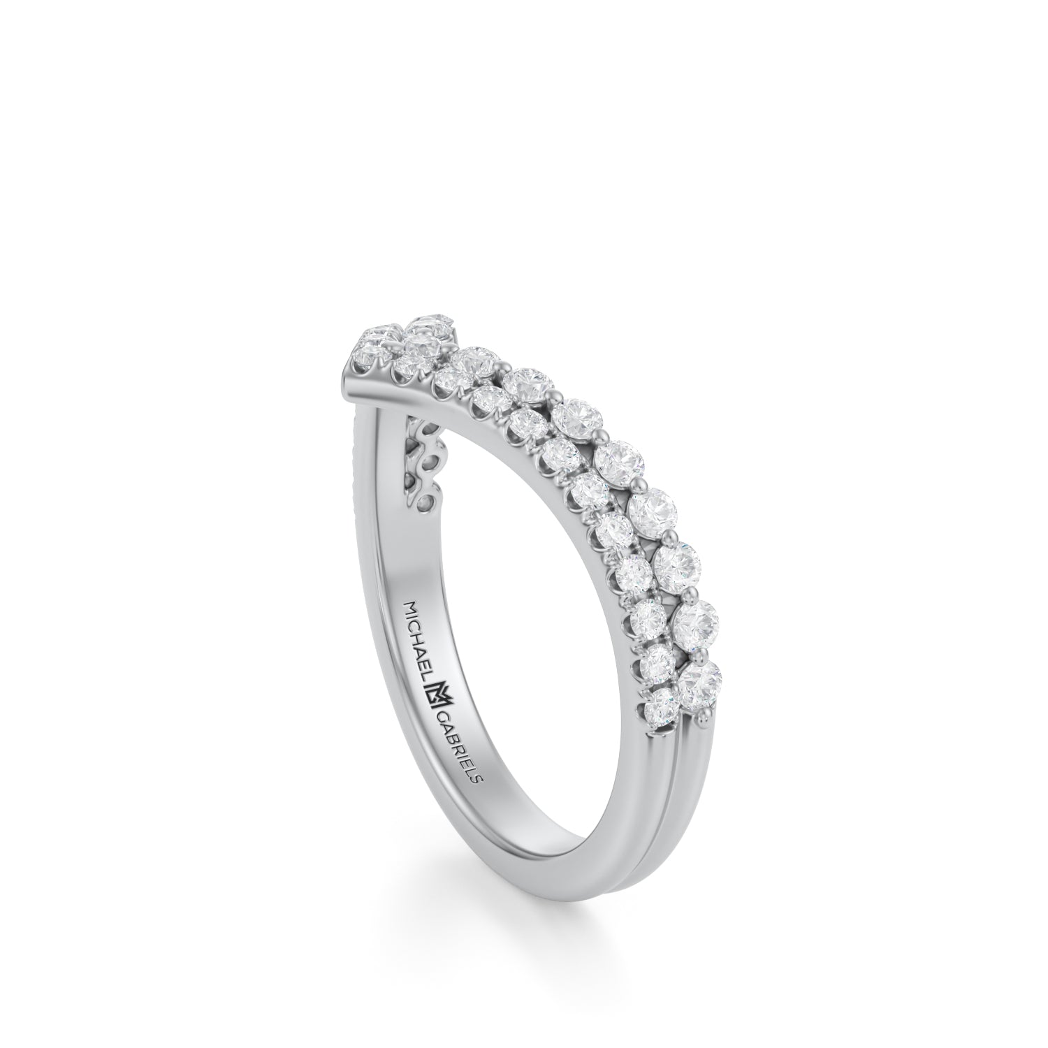 Double Chevron Wedding Band - Michael Gabriels