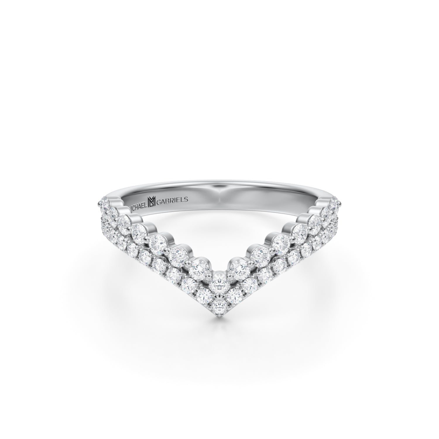 Double Chevron Wedding Band - Michael Gabriels