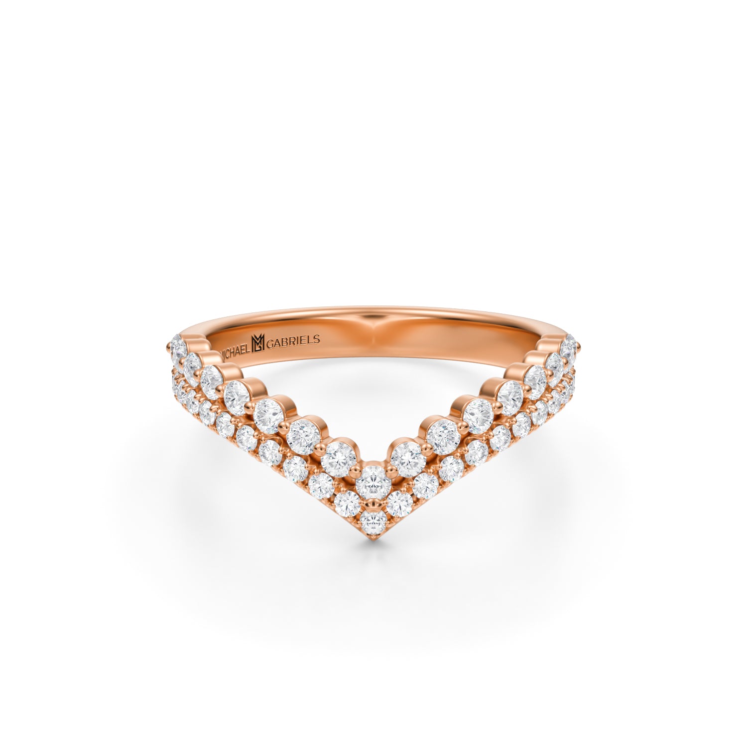 Double Chevron Wedding Band - Michael Gabriels