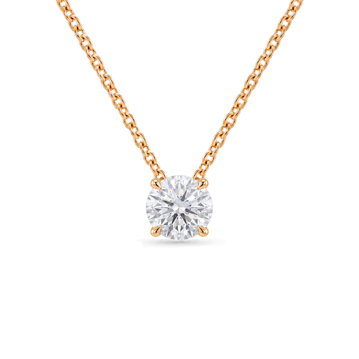 2 Carat Round Lab Grown Diamond Floating Pendant Necklace in 14K Yellow Gold