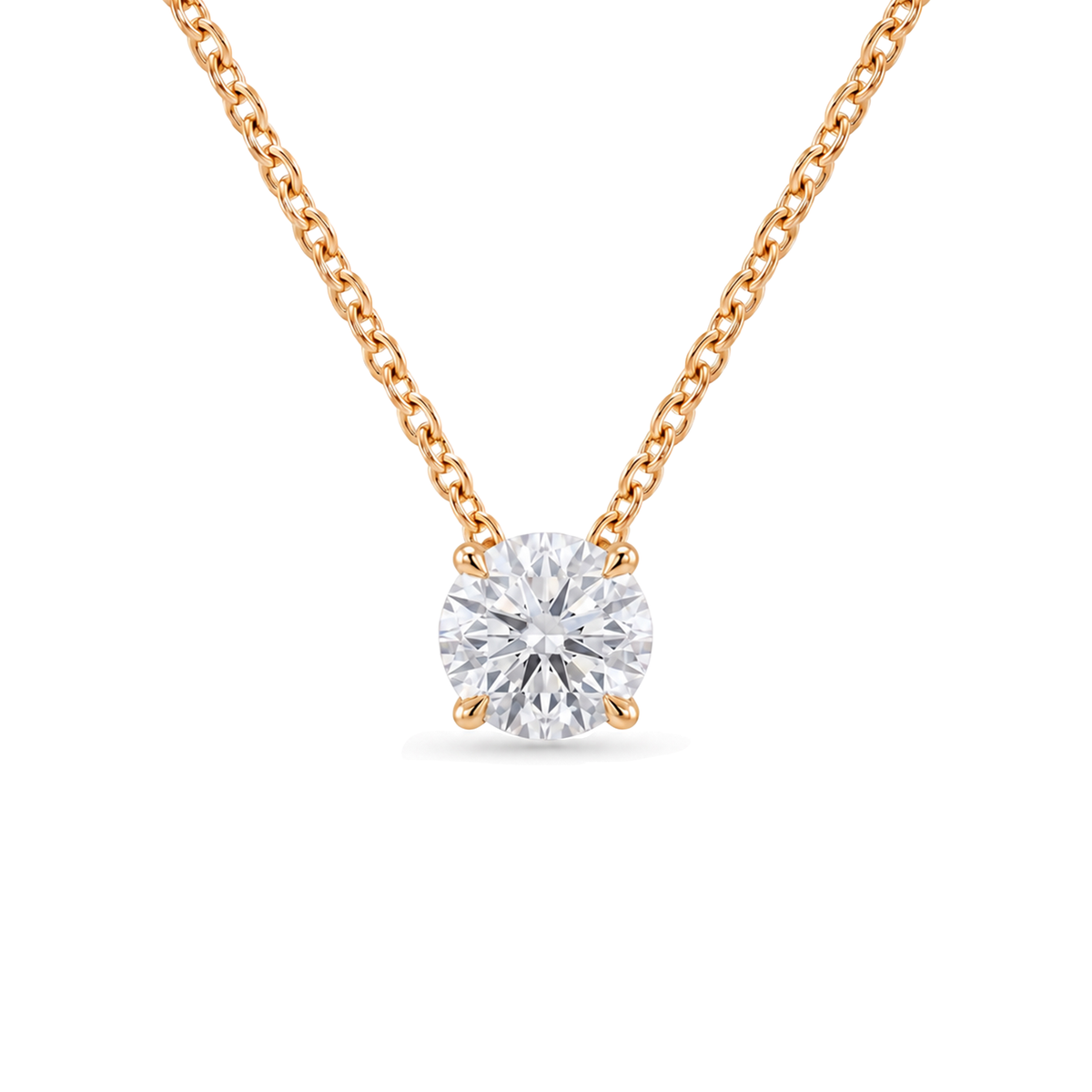 2.5 Carat Round Lab Grown Diamond Floating Pendant Necklace in 14K Yellow Gold