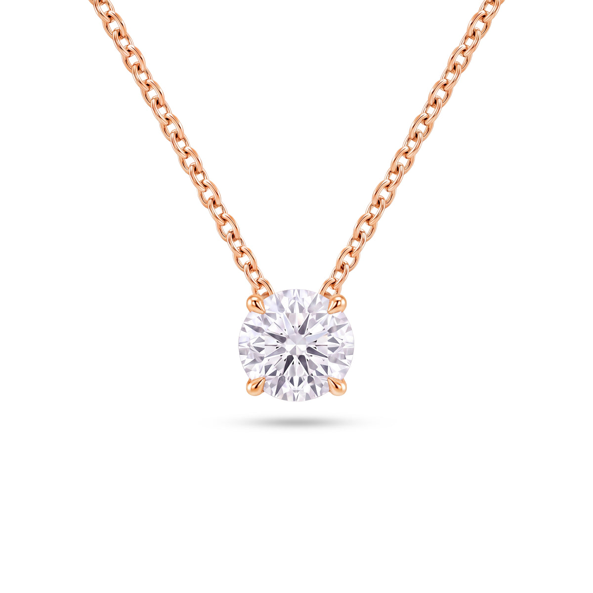 2.5 Carat Round Lab Grown Diamond Floating Pendant Necklace in 14K Rose Gold