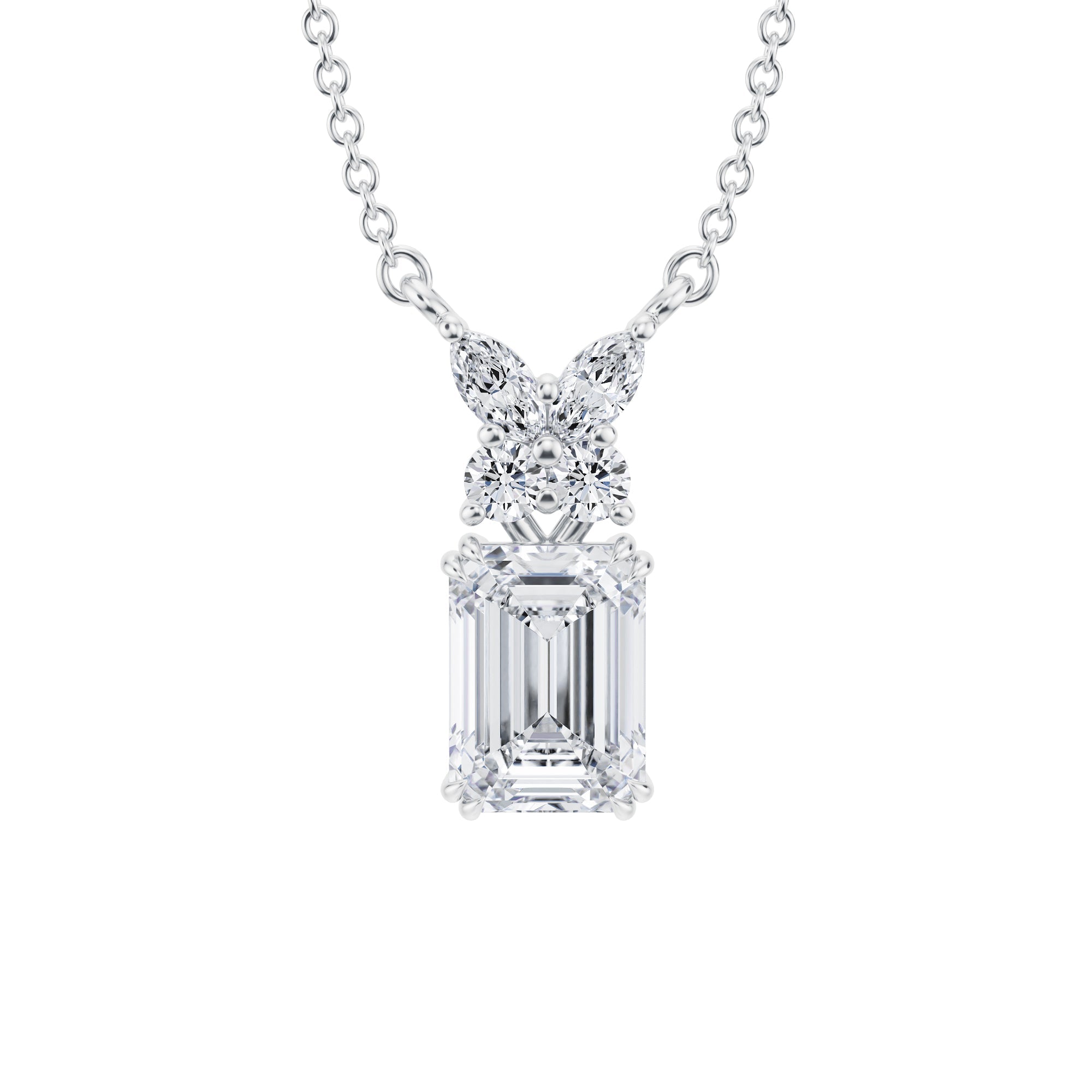 Emerald Butterfly Cluster Pendant 2 Carat - Michael Gabriels