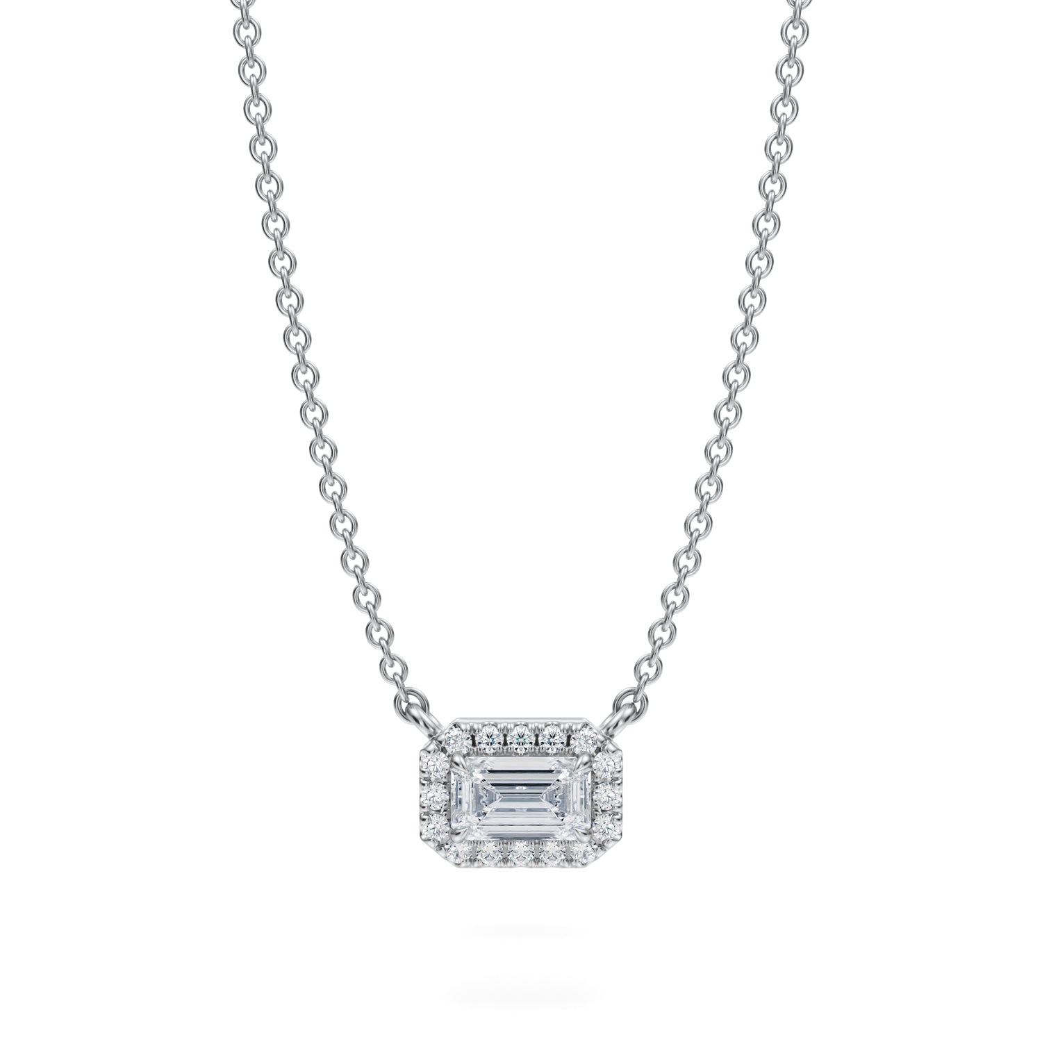 Emerald Classic Halo Pendant - Michael Gabriels