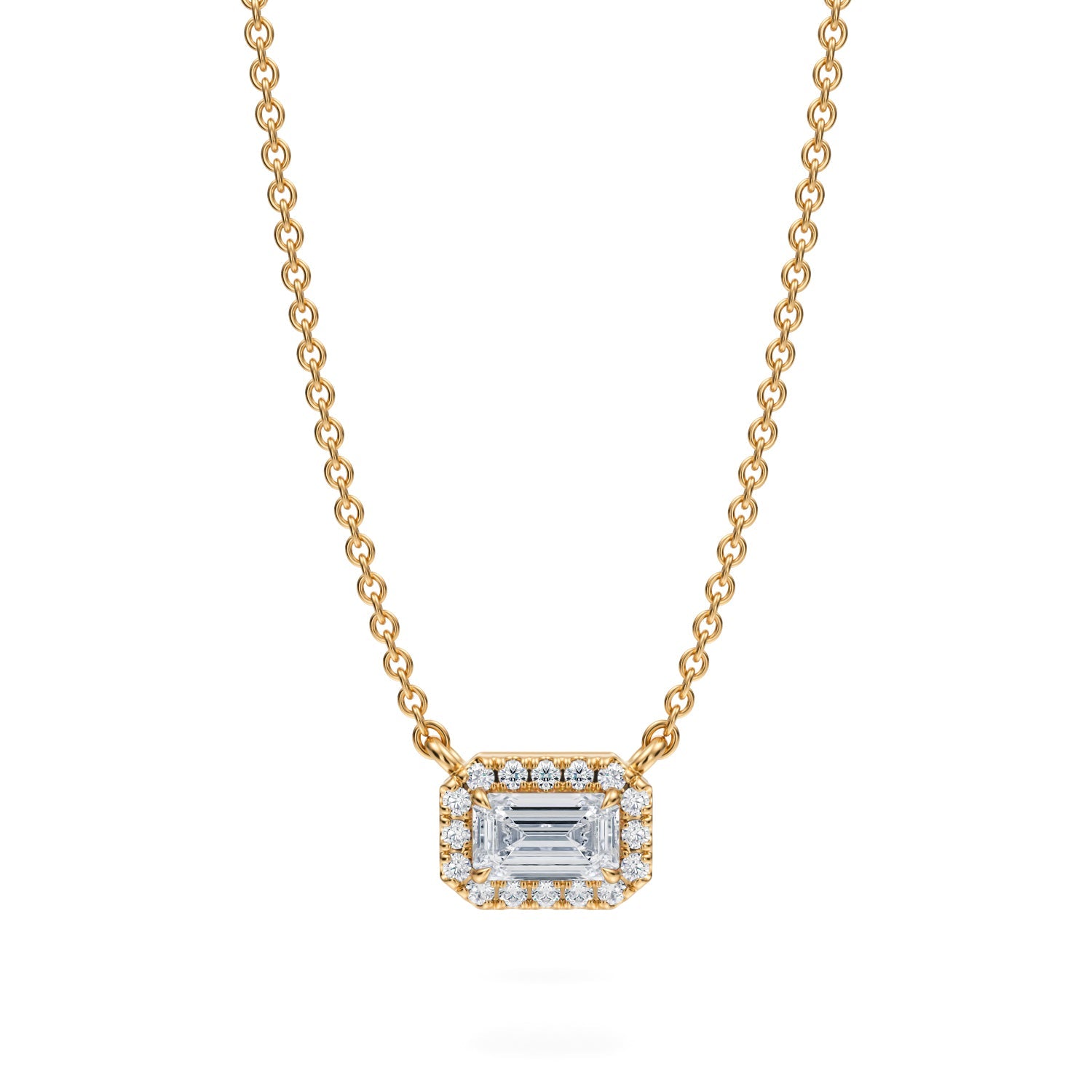 Emerald Classic Halo Pendant - Michael Gabriels