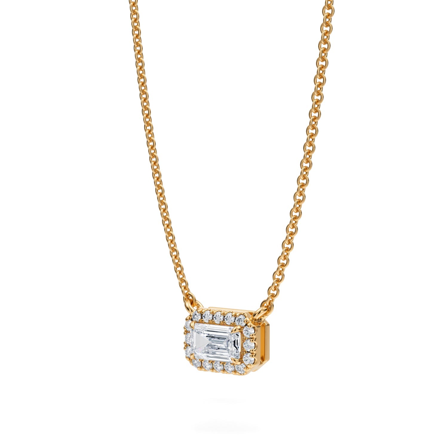 Emerald Classic Halo Pendant - Michael Gabriels