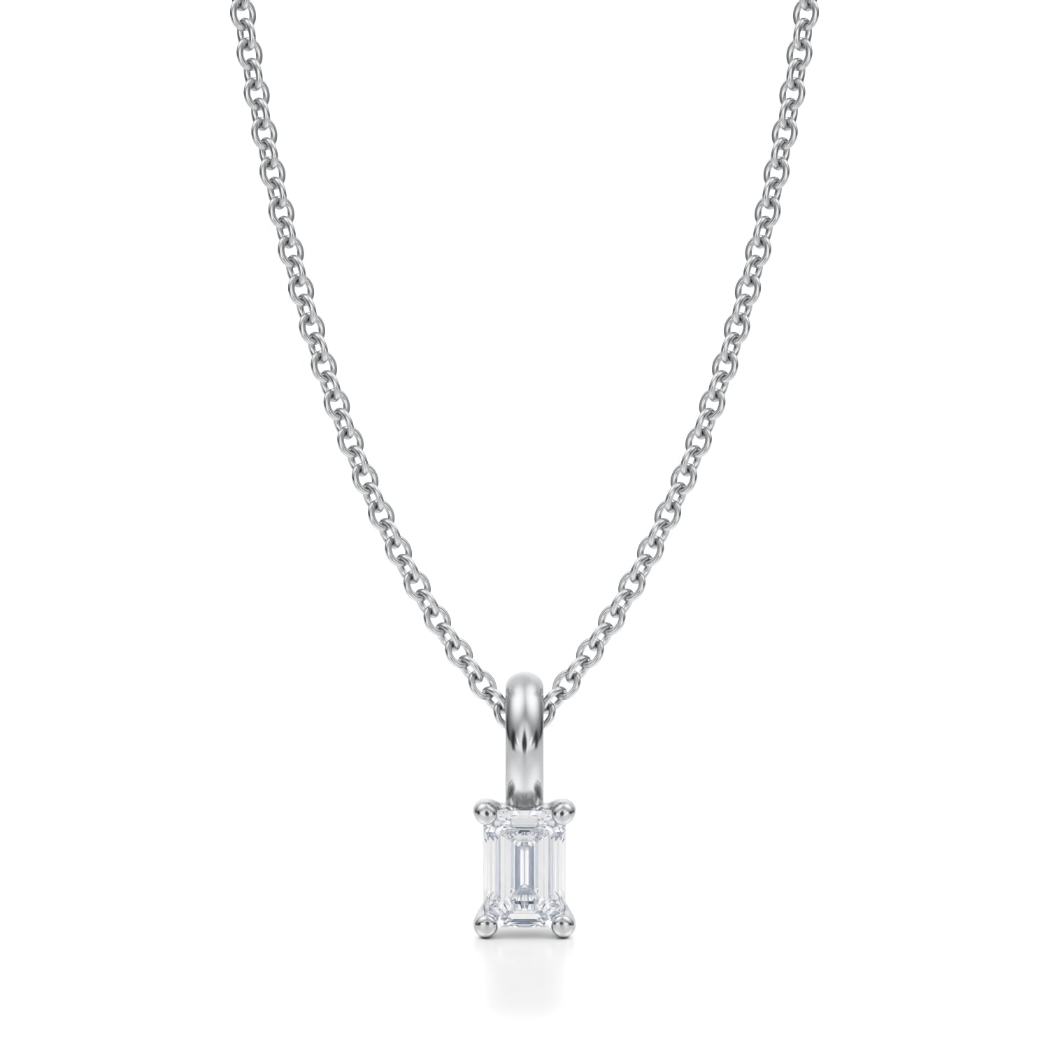 Emerald Lab Grown Diamond Solitaire Pendant - Michael Gabriels