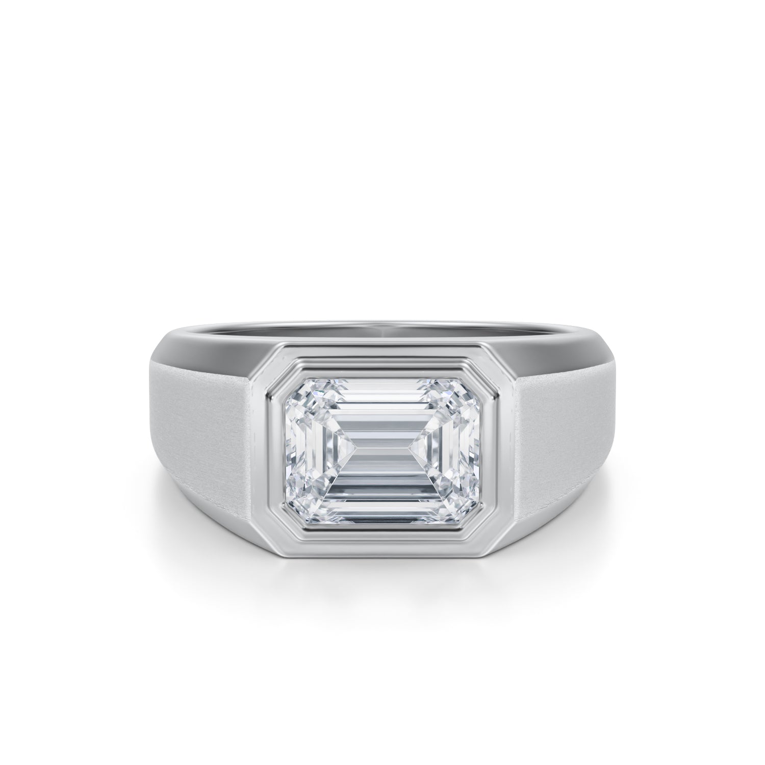 Emerald Men's Lab Grown Diamond Ring - Main Image