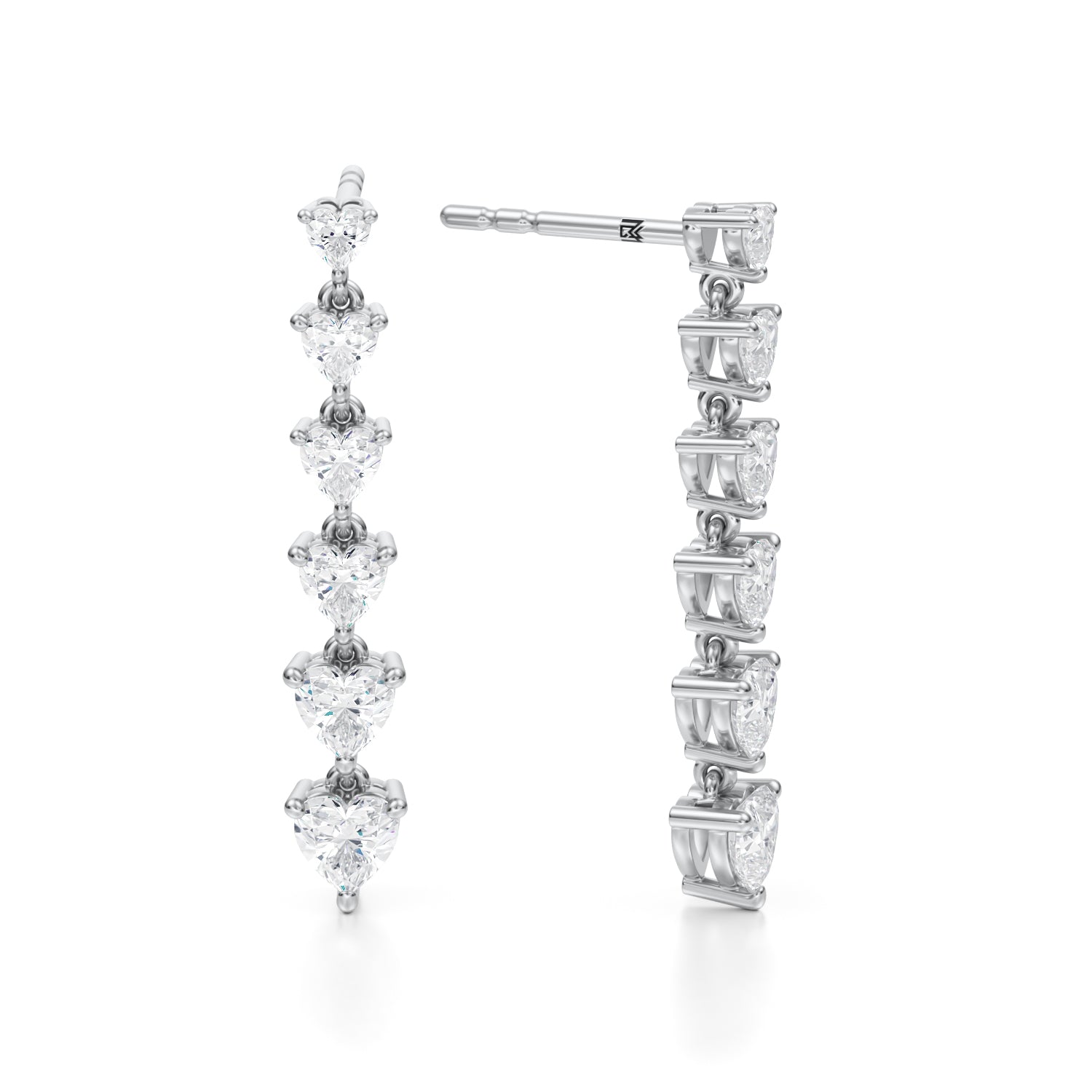 Graduated Heart Stone Dangle Earrings - Michael Gabriels