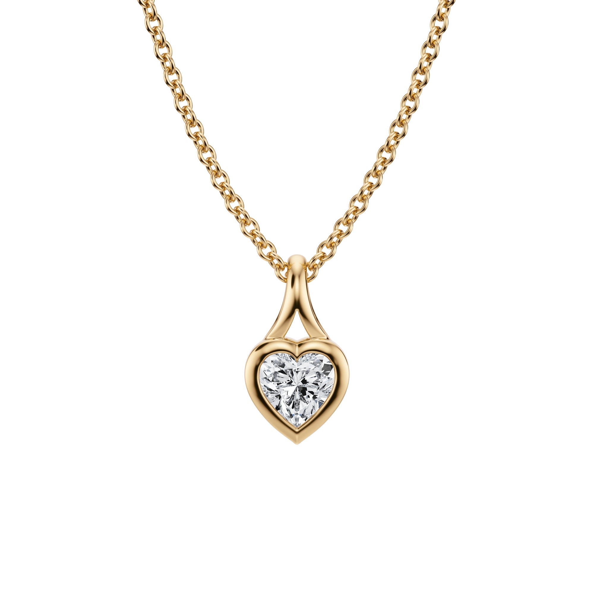 Heart Lab Grown Diamond Bezel Necklace - Michael Gabriels