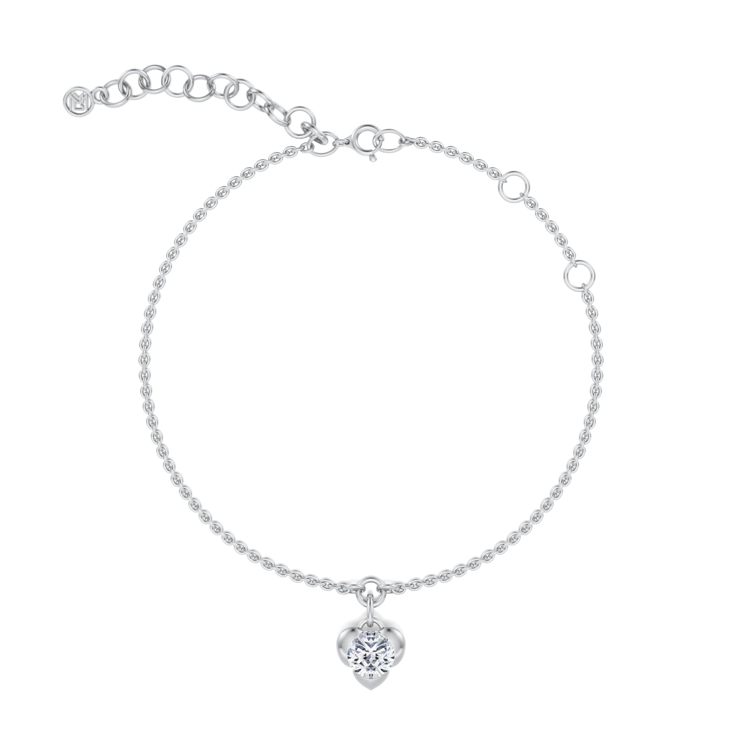 Heart Shape Bezel Lab Grown Diamond Bracelet - Michael Gabriels
