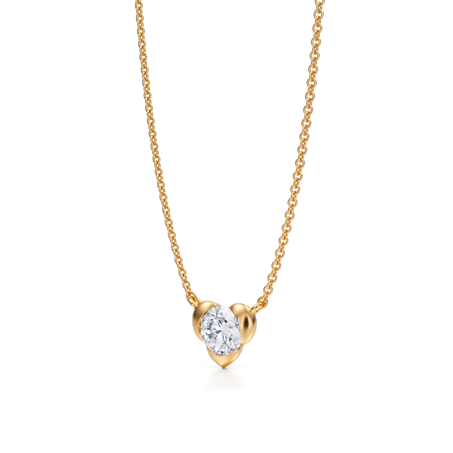 Heart Shape Bezel Pendant Necklace - Michael Gabriels