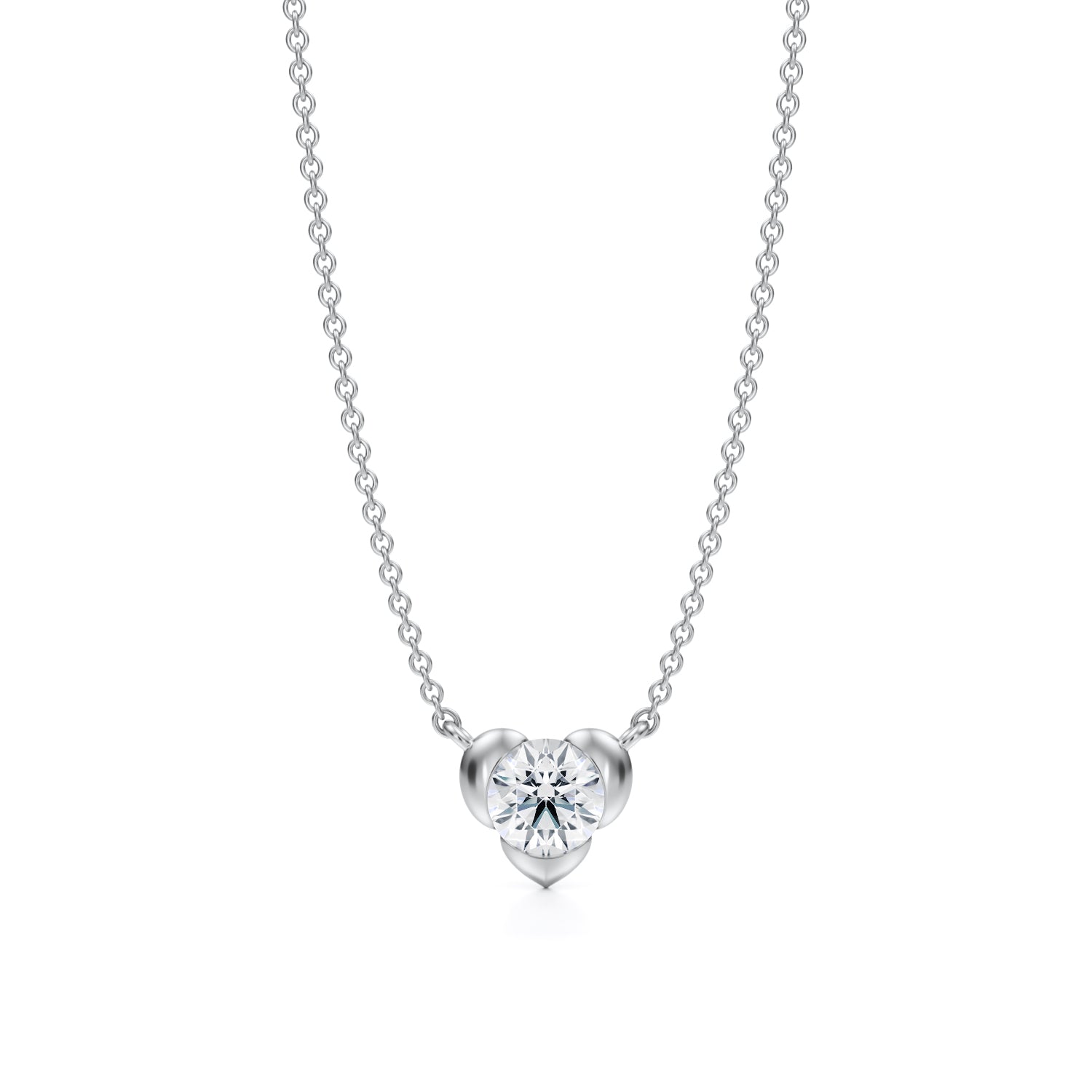 Heart Shape Bezel Pendant Necklace - Michael Gabriels